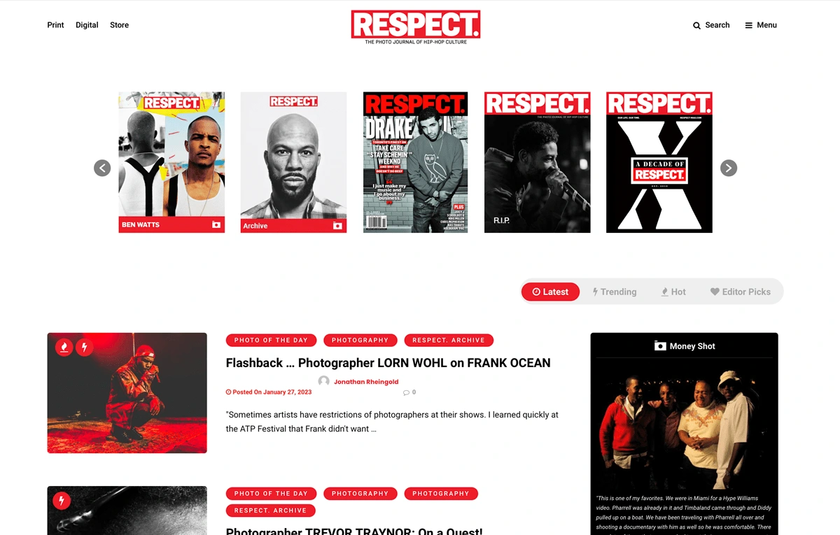 Respect Magazine Website