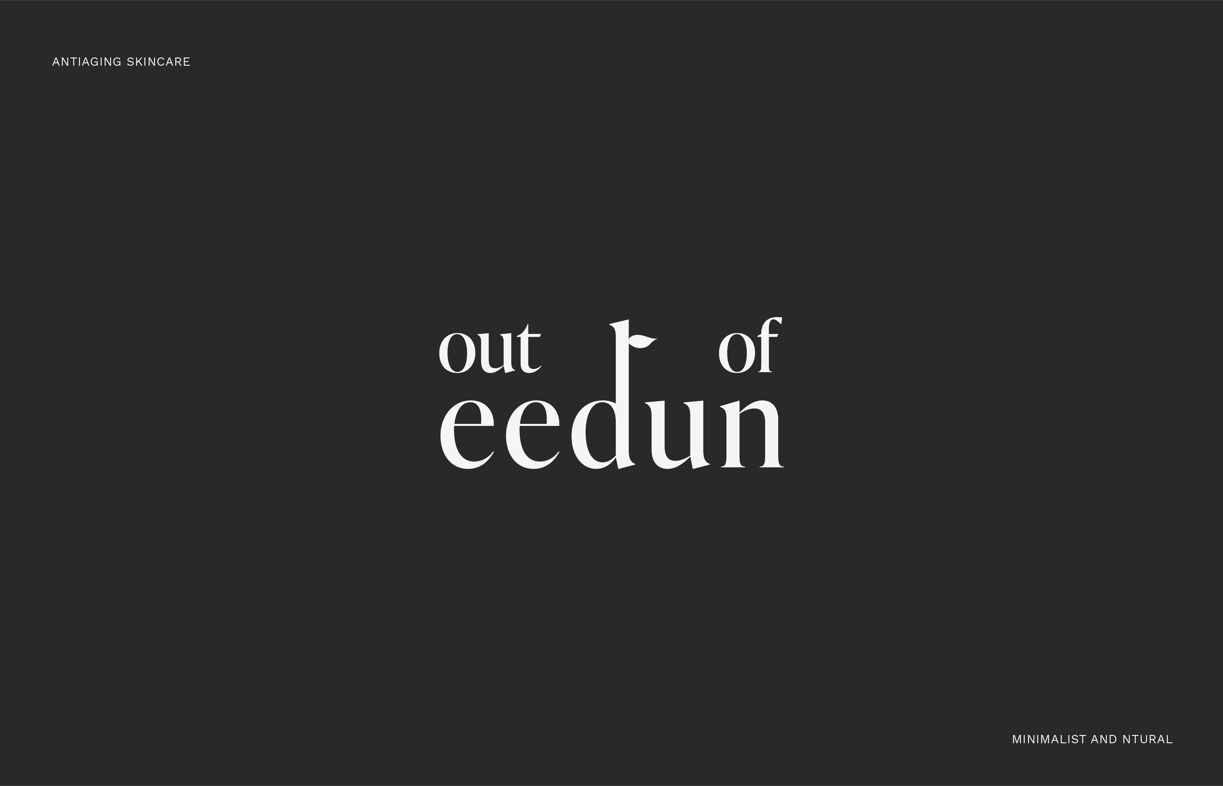 Minimalist logo for Out of Eedun, an anti-aging skincare brand inspired by nature