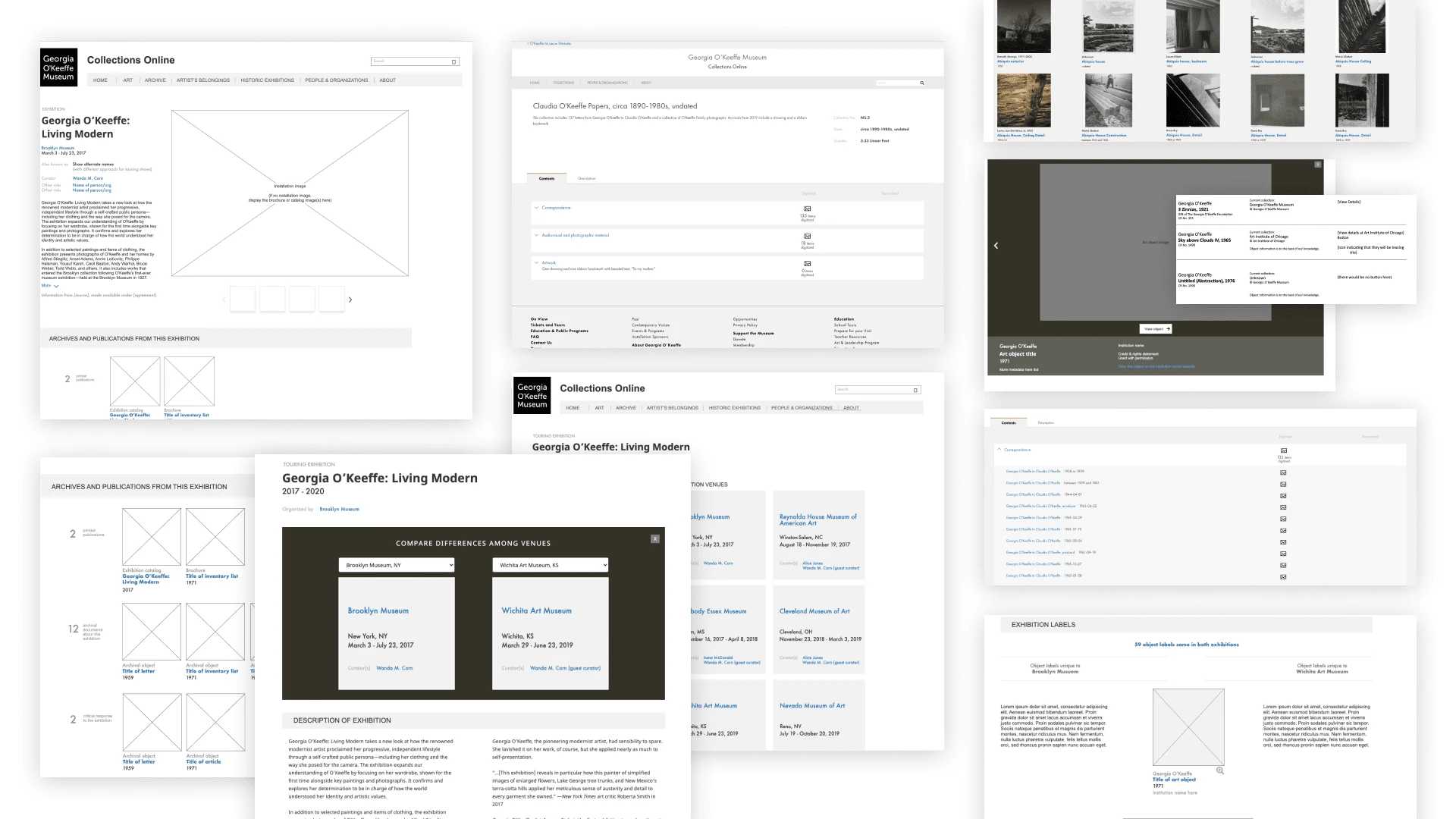 A few of the Wireframes