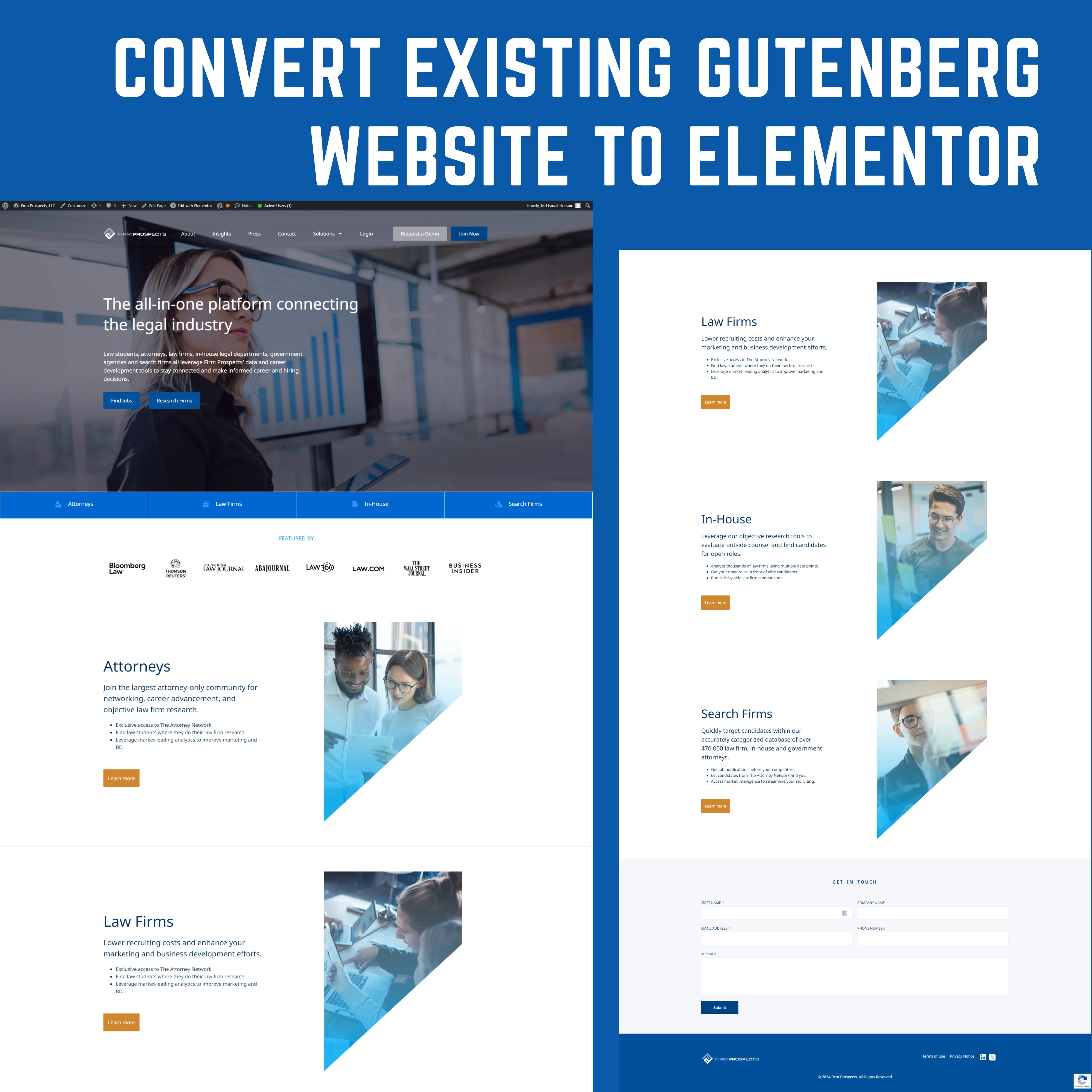 Convert Existing Gutenberg Website to Elementor