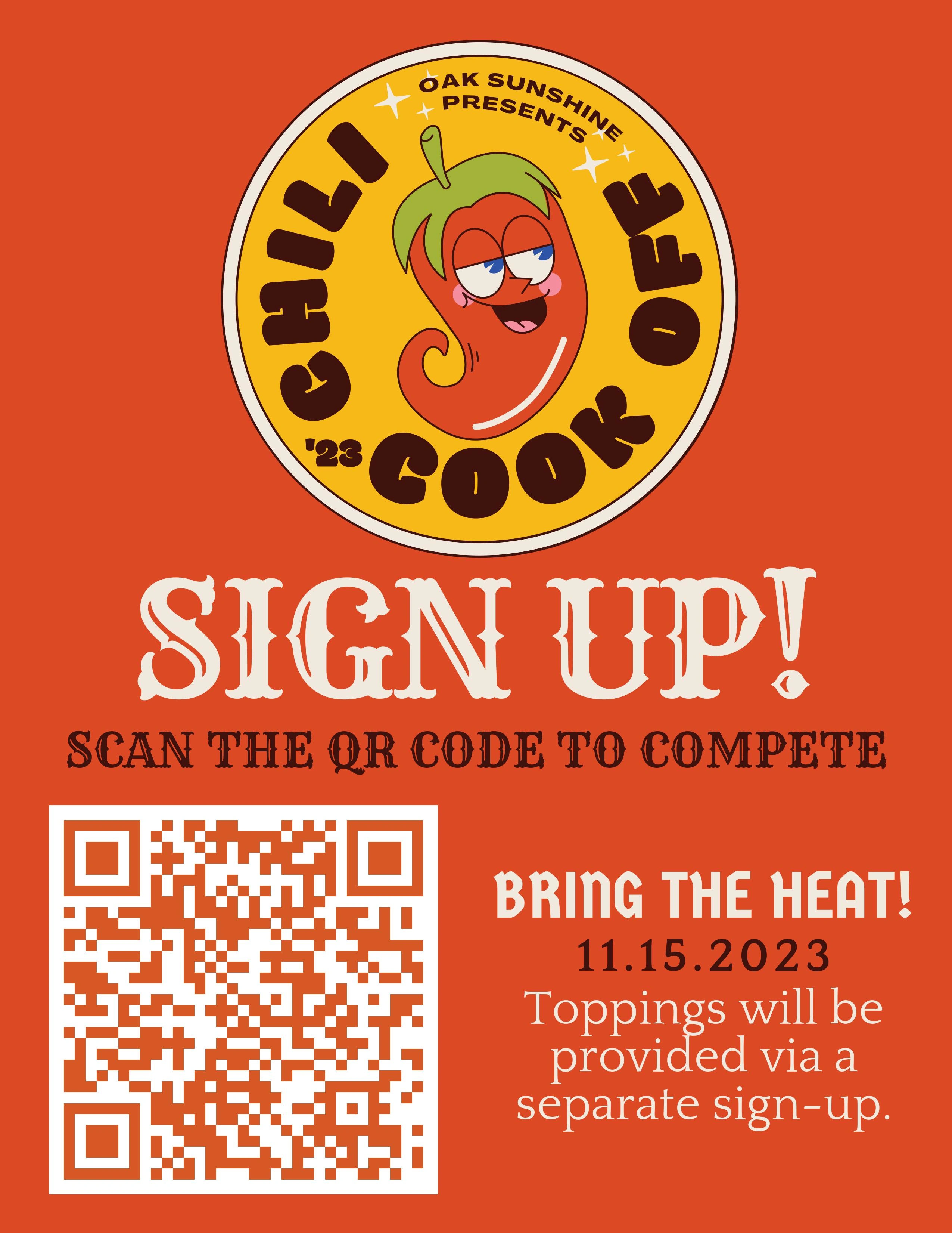 Informational flyer with QR code for participating competitors