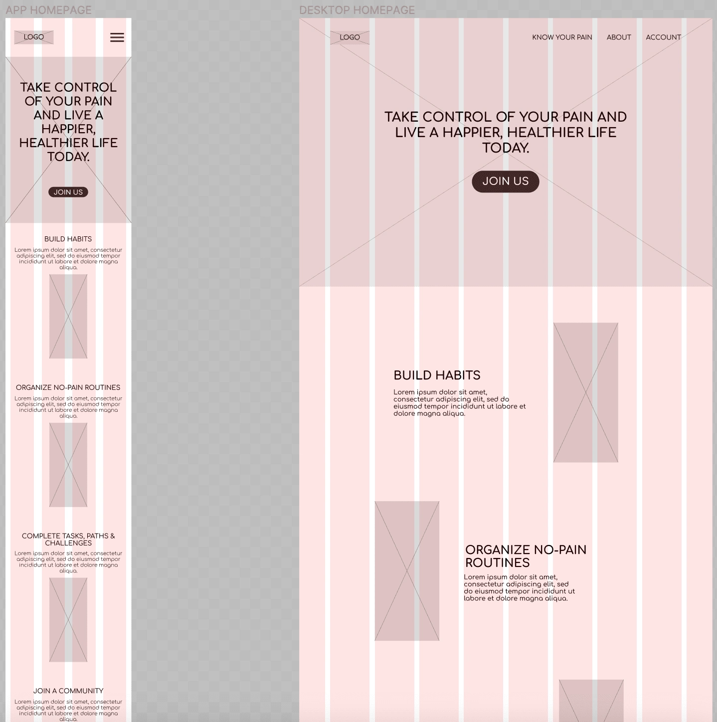 Website's Wireframes