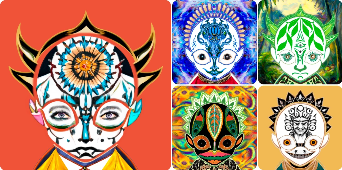 Shaman / Psychedelic / Painting / 4 Types