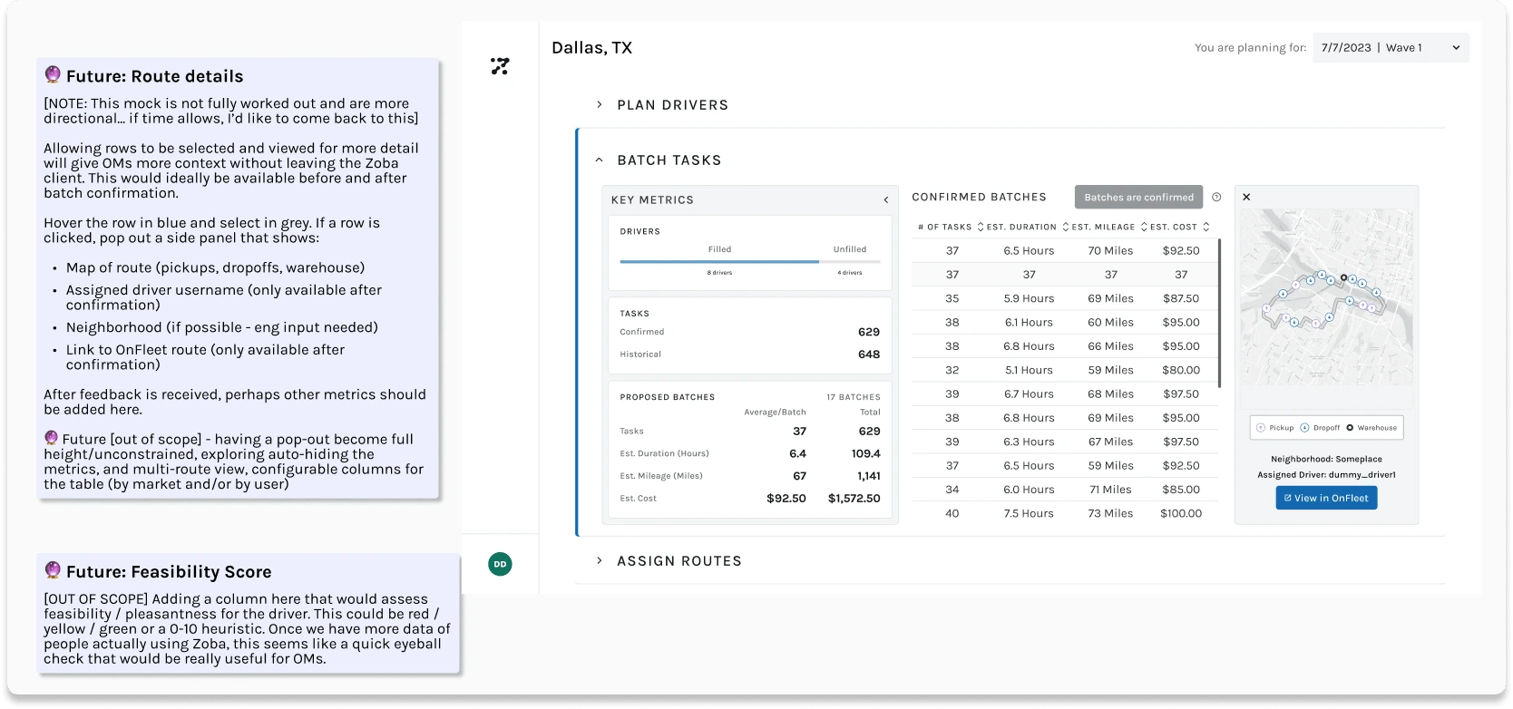 Product / UX backlog items