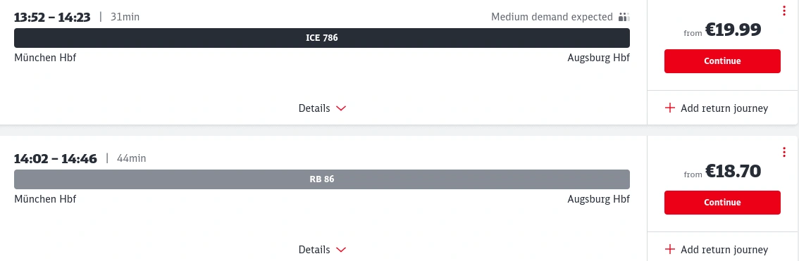 The top route is via an ICE train so it is not D-Ticket compatible, but the bottom route is via regional rail, so you're good to go!