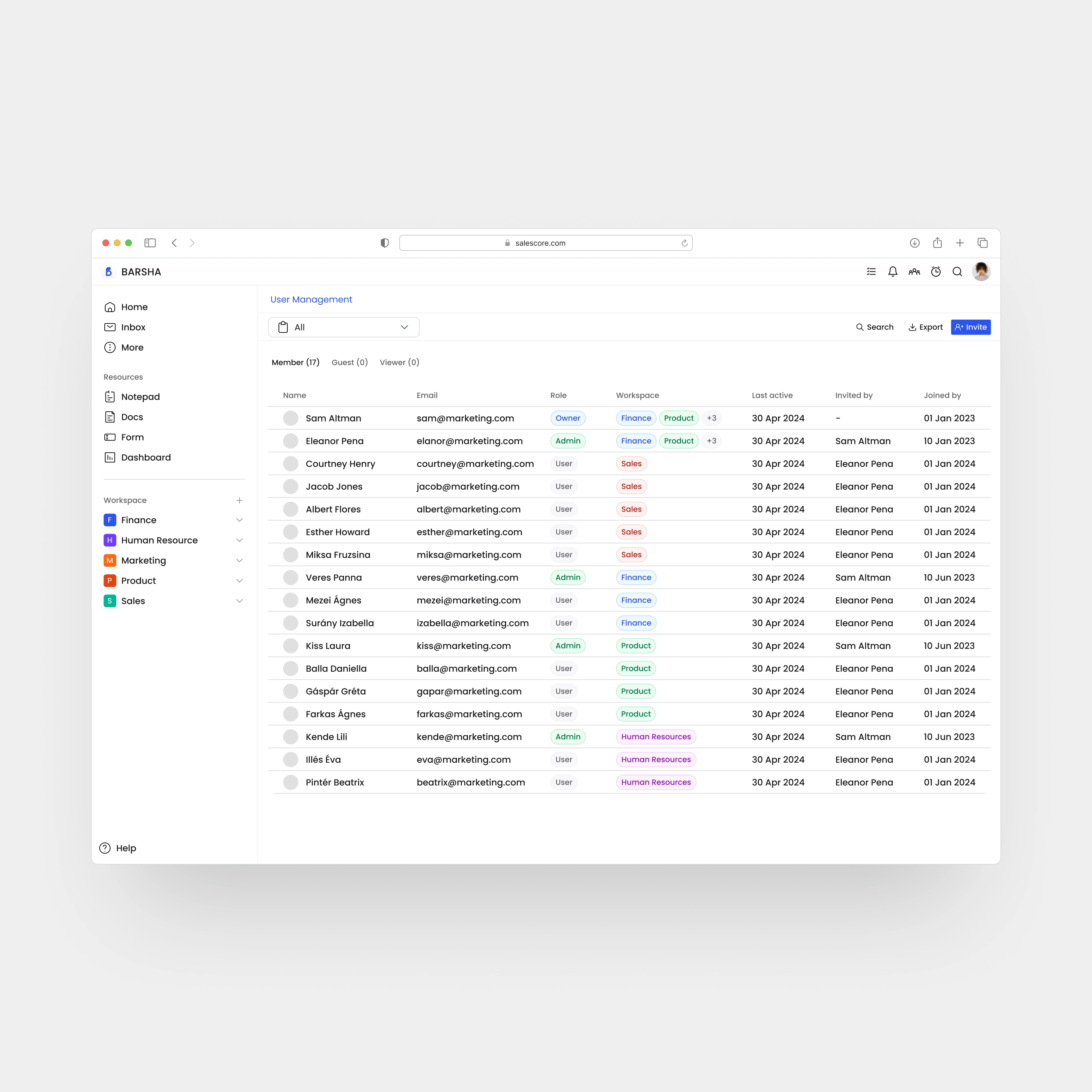 Barsha - User Management