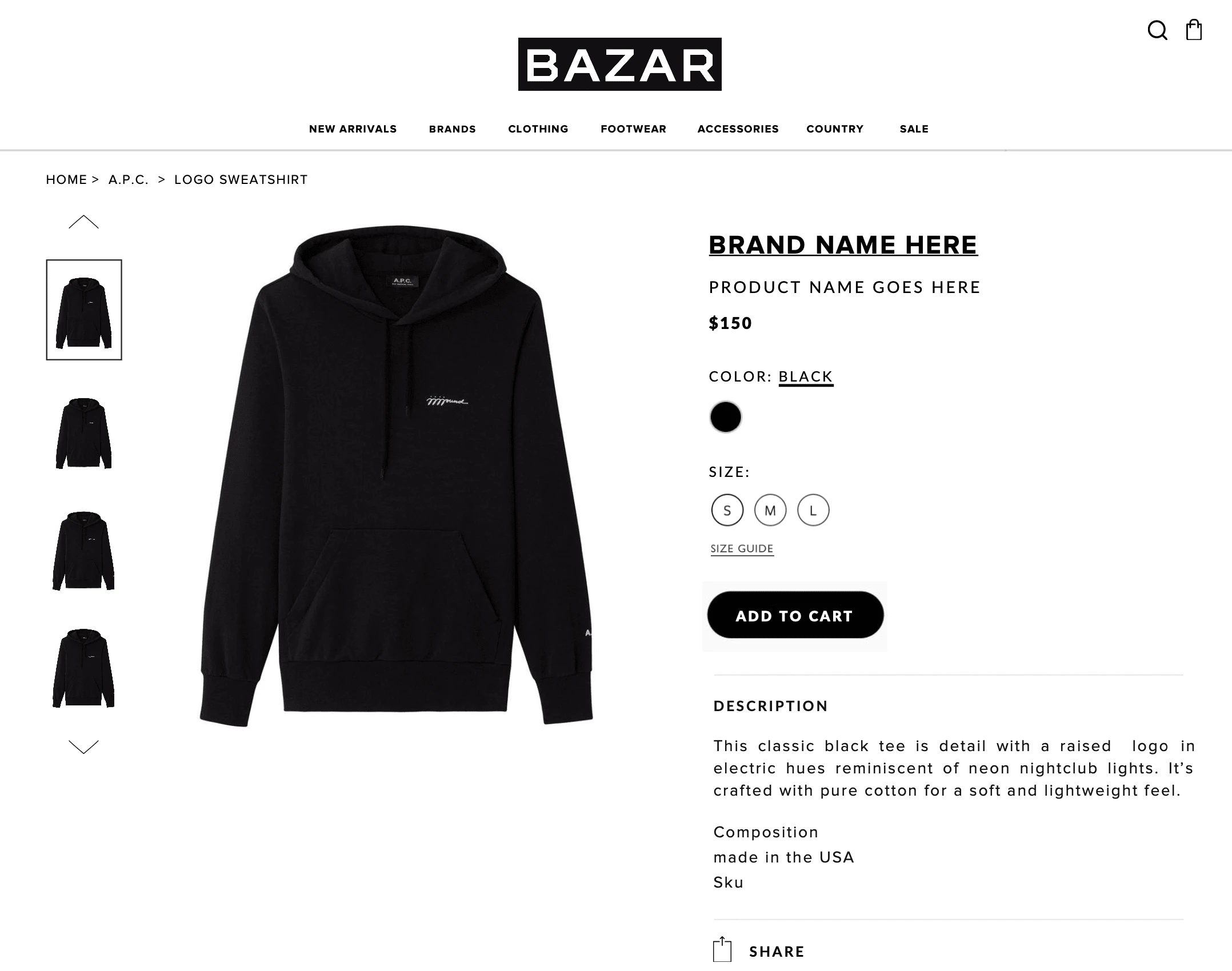 Bazar Product Page