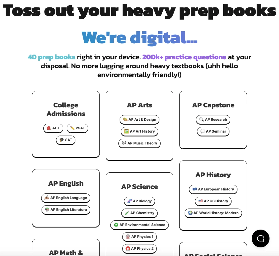 The cut off portion is the rest of the AP subject boxes