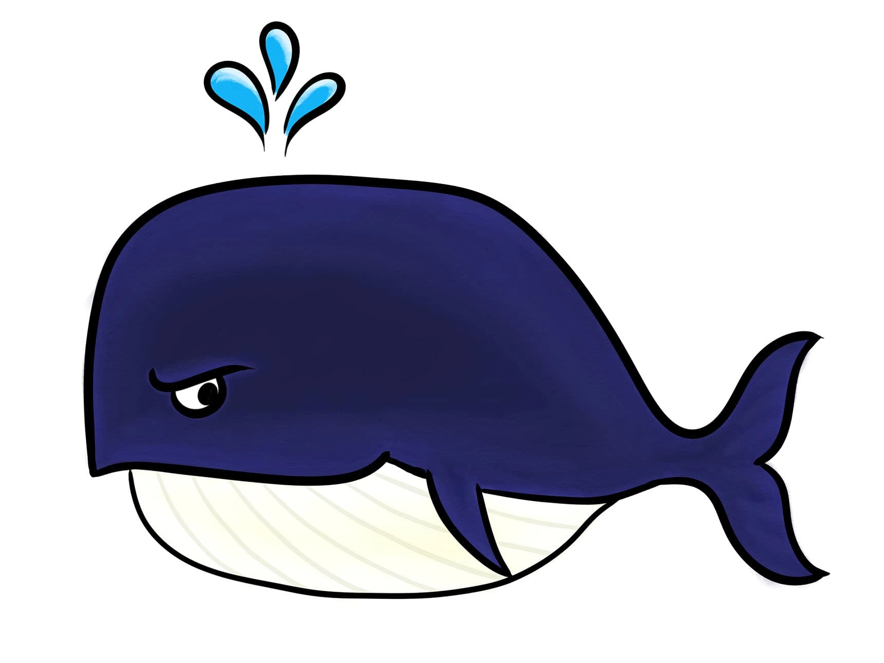 whale - digital cartoon style