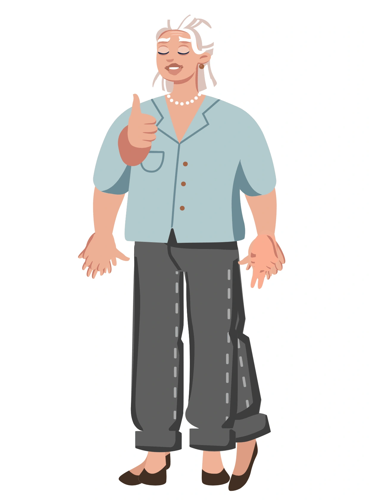 The illustration of the main character of the series, Anita M. Caid, ready to be animated in Adobe Character Animator. 