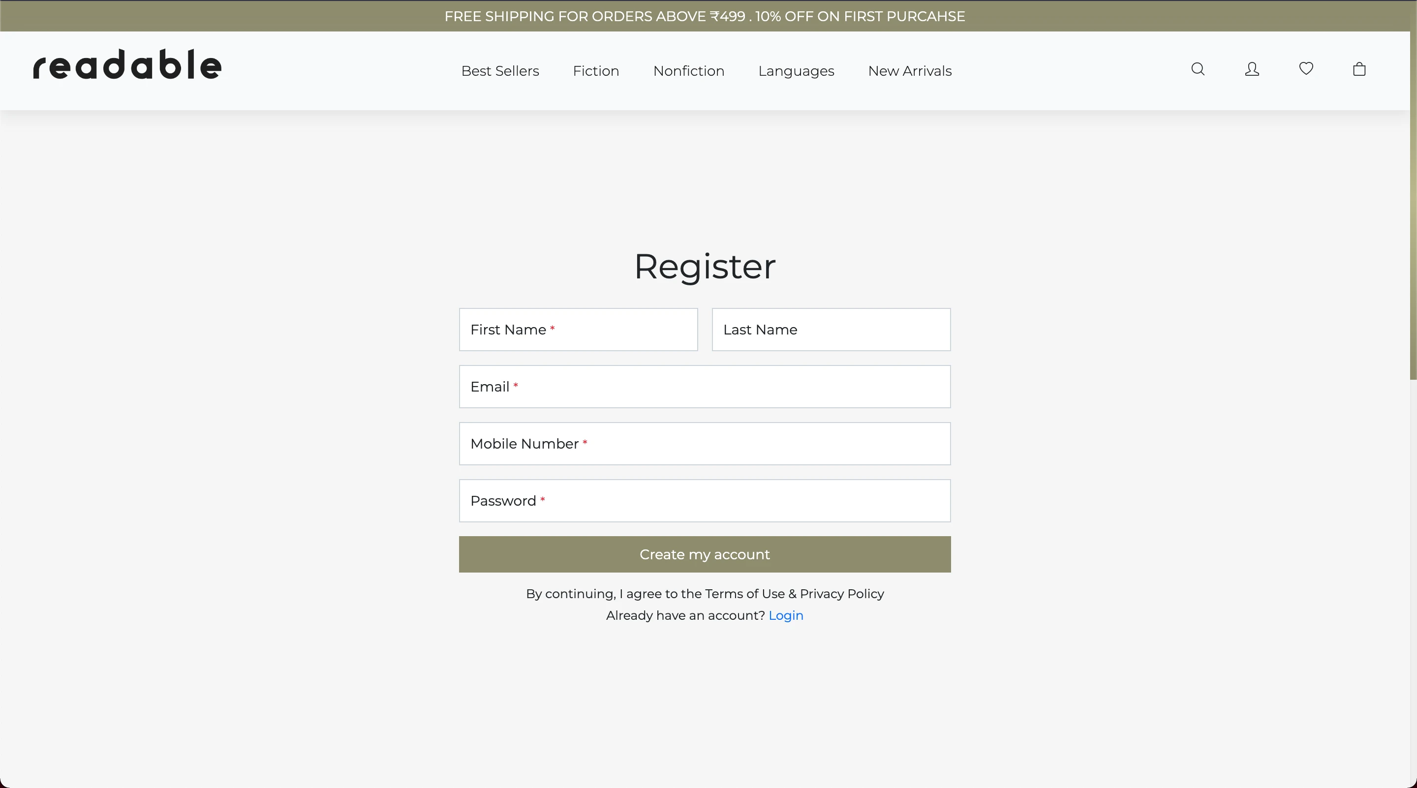 Register Page