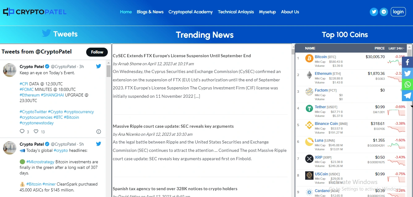 Trending news lists most viewed crypto related articles