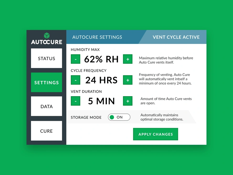 AutoCure Settings