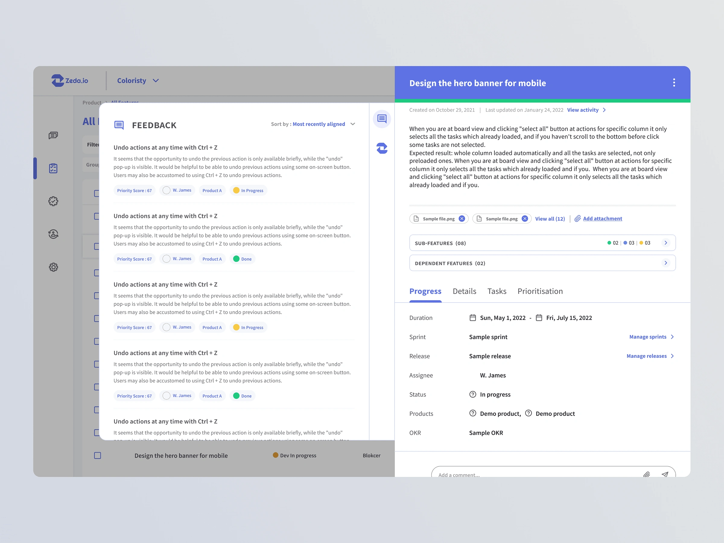 Feedback module designs for Zeda: Sidepane based approach