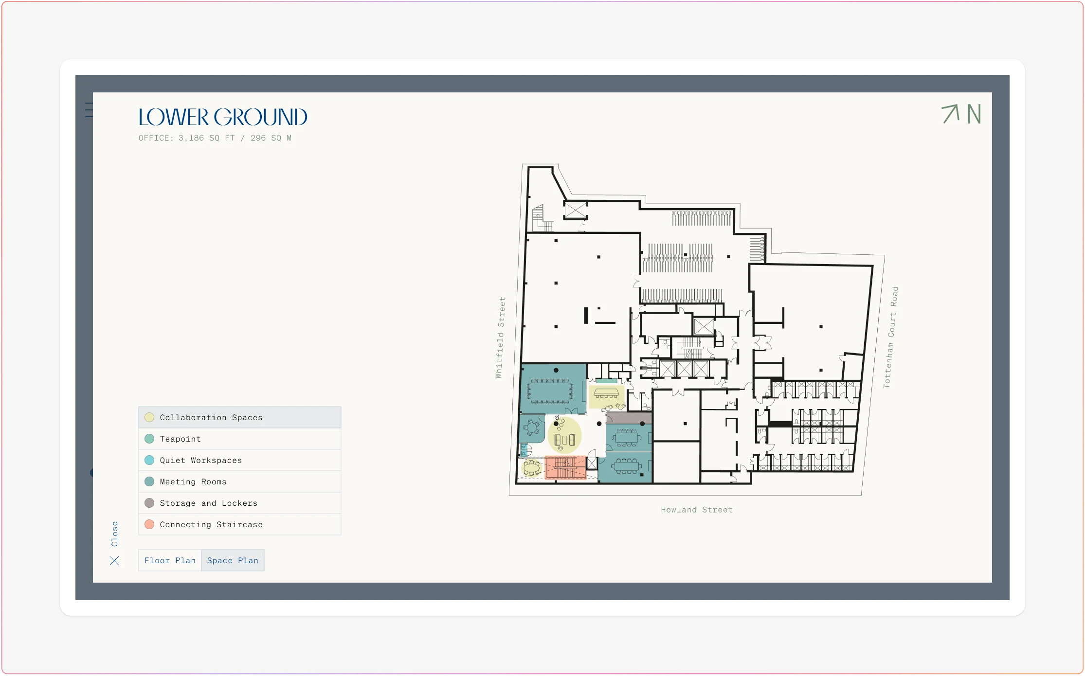 Network One - Lower Ground Floor expanded floor plan in modal