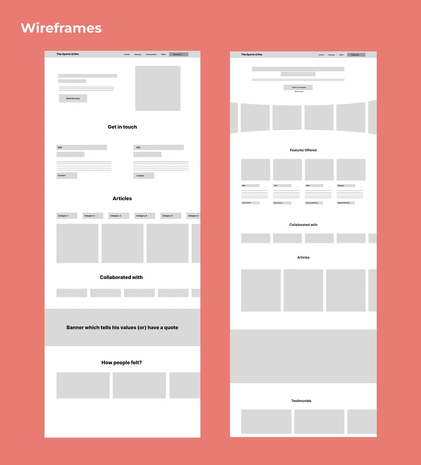 Wireframes Iterations