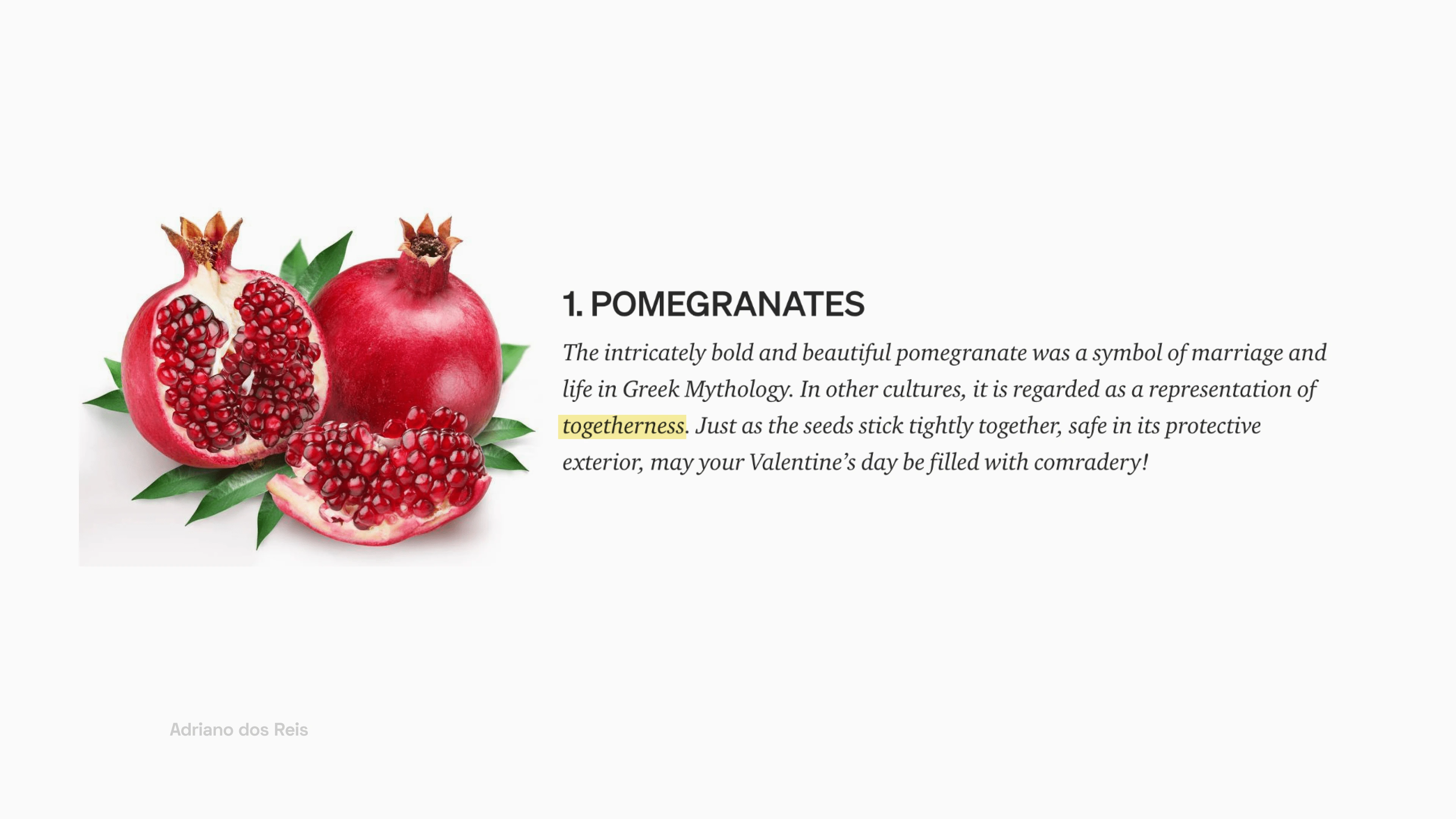 What pomegranates represent