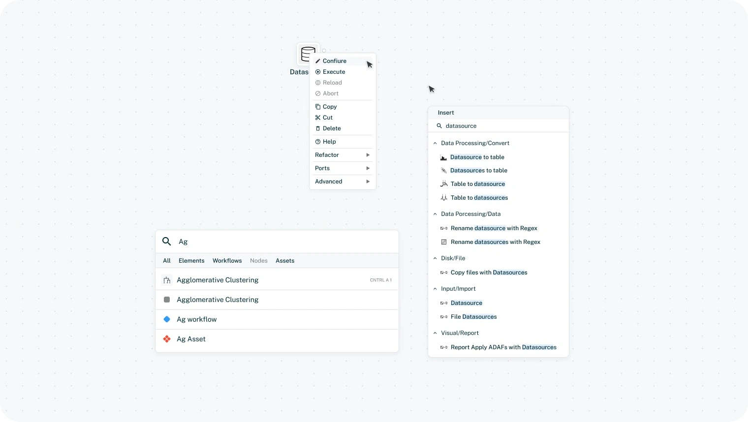 Node Details, Including; Node Search, Universal Search, Node Actions 