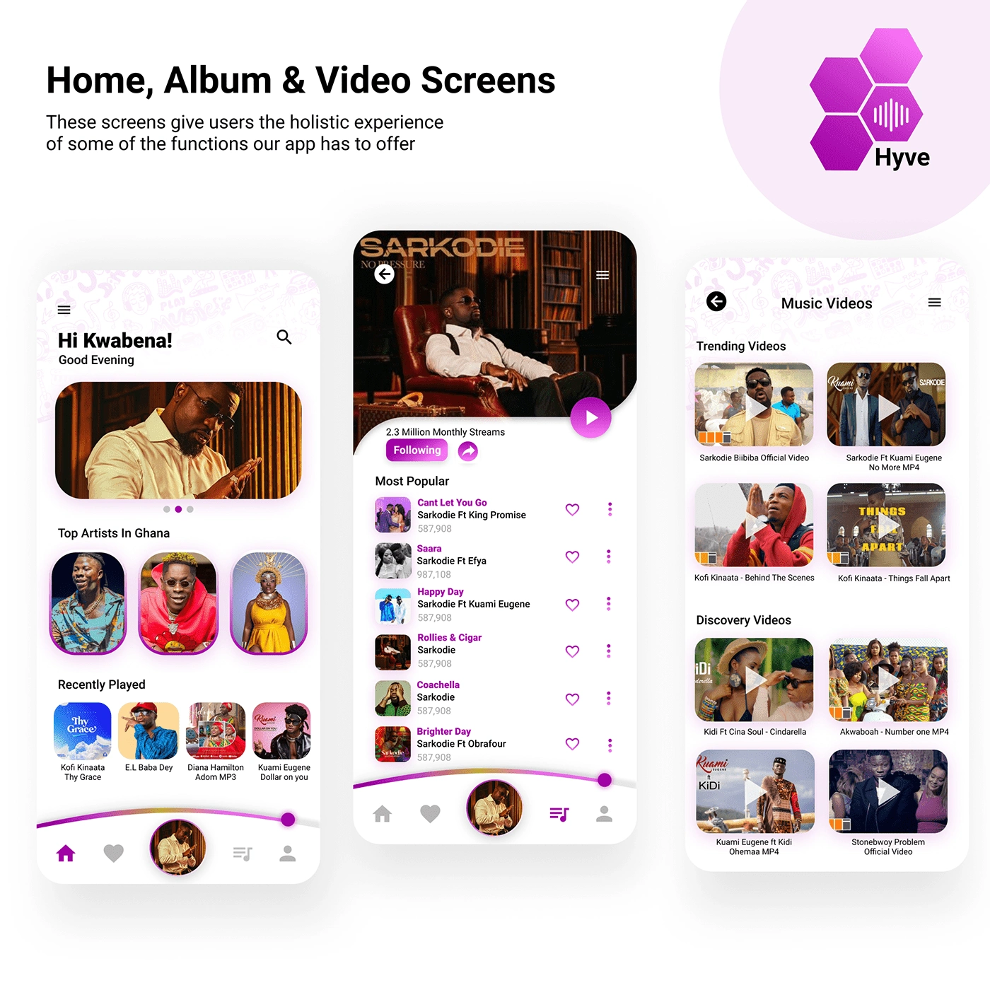 Home & Album Screen