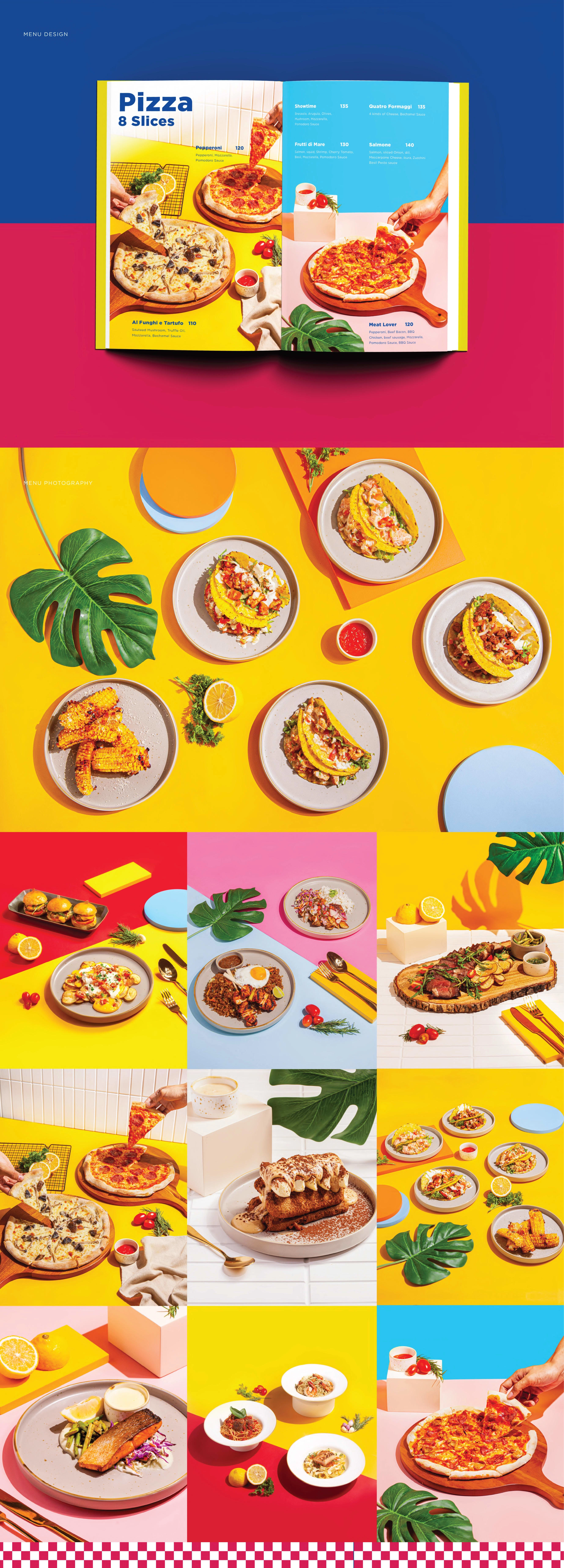 Showtime's Menu Design and Food Photography