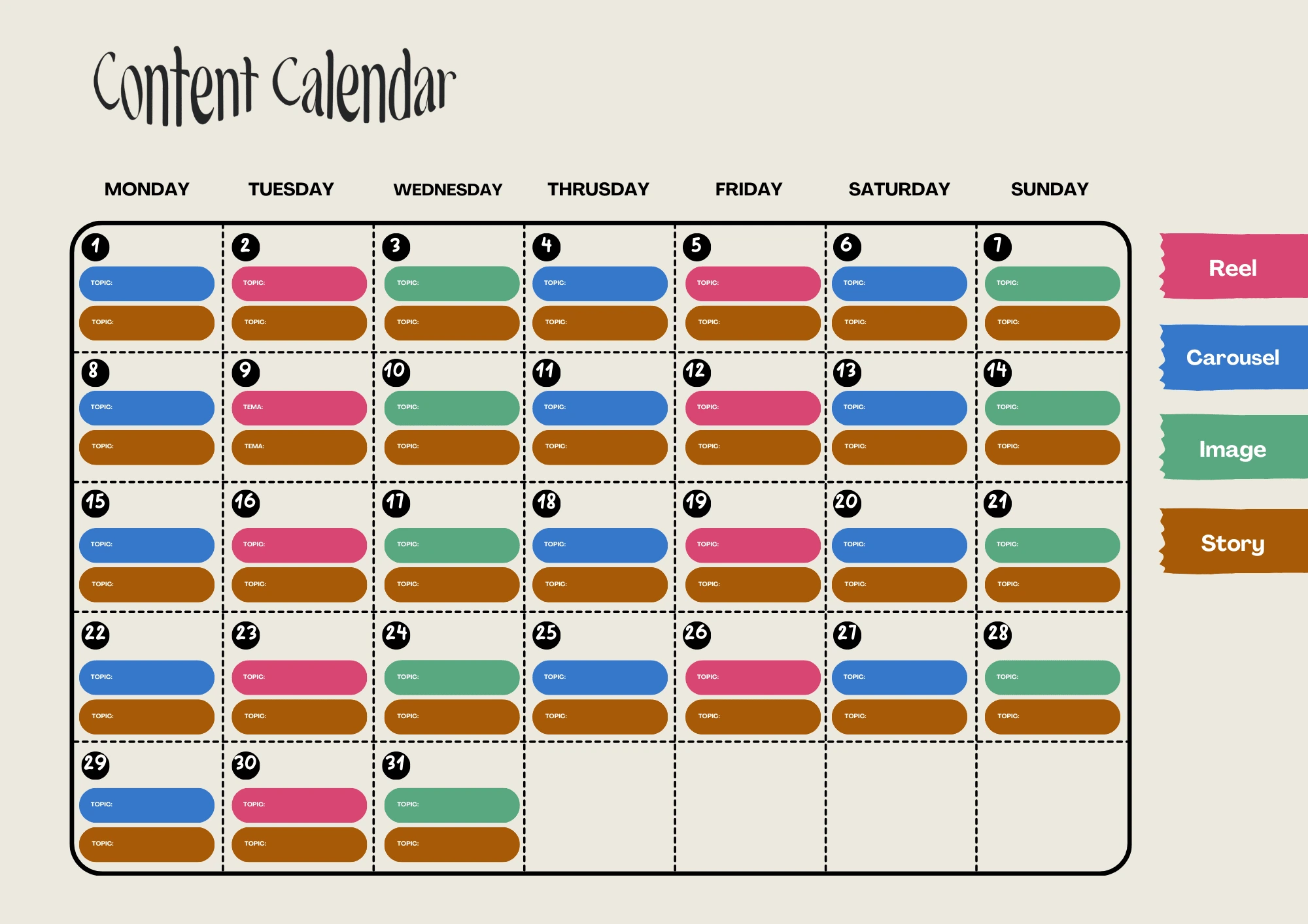 Content Calendar