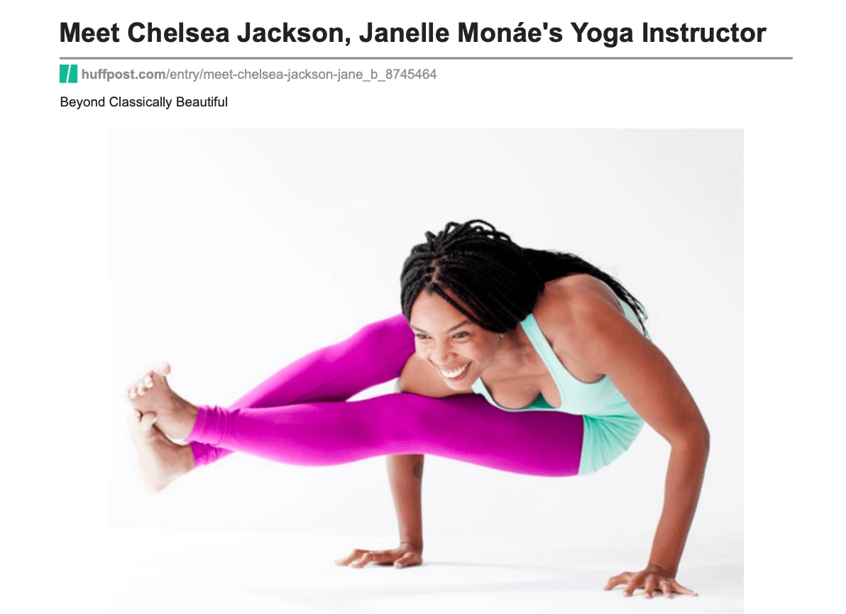 Sample post featuring Chelsea Jackson, celebrity yoga instructor and popular Peloton instructor