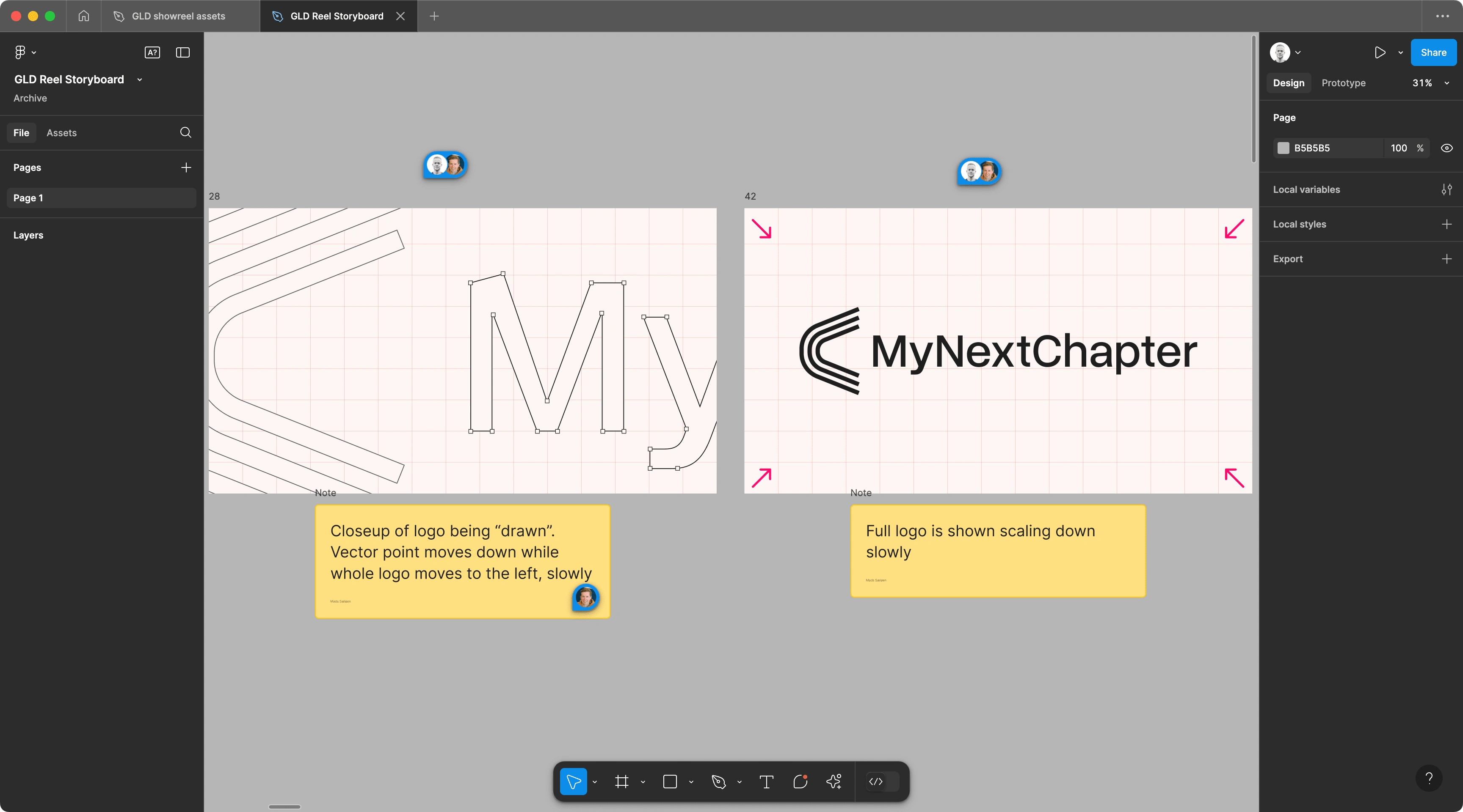 A detailed storyboard helped aid the decision making and removed ambiguity around transitions.