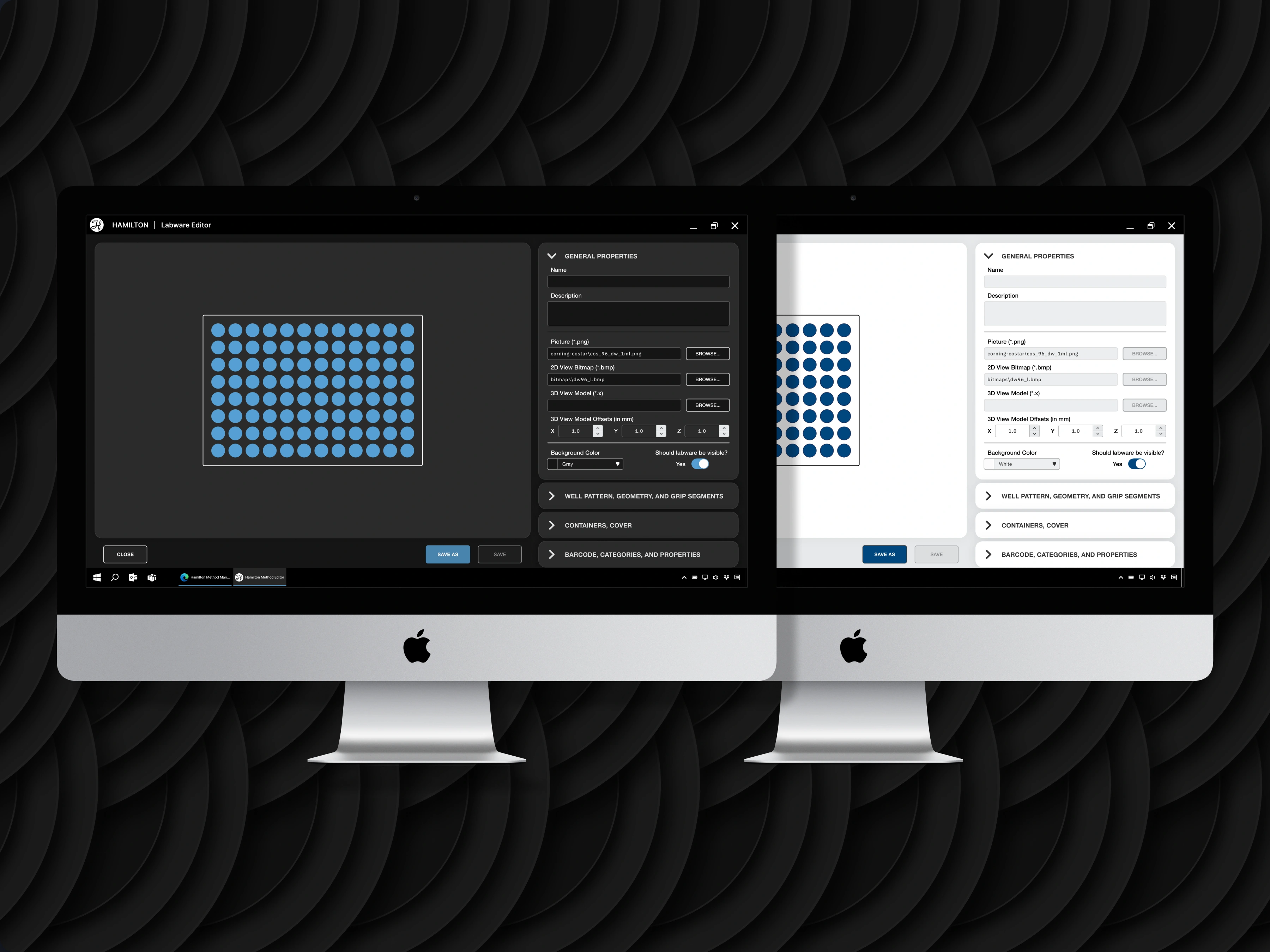 Hamilton Company's Labware Editor (Custom Software)