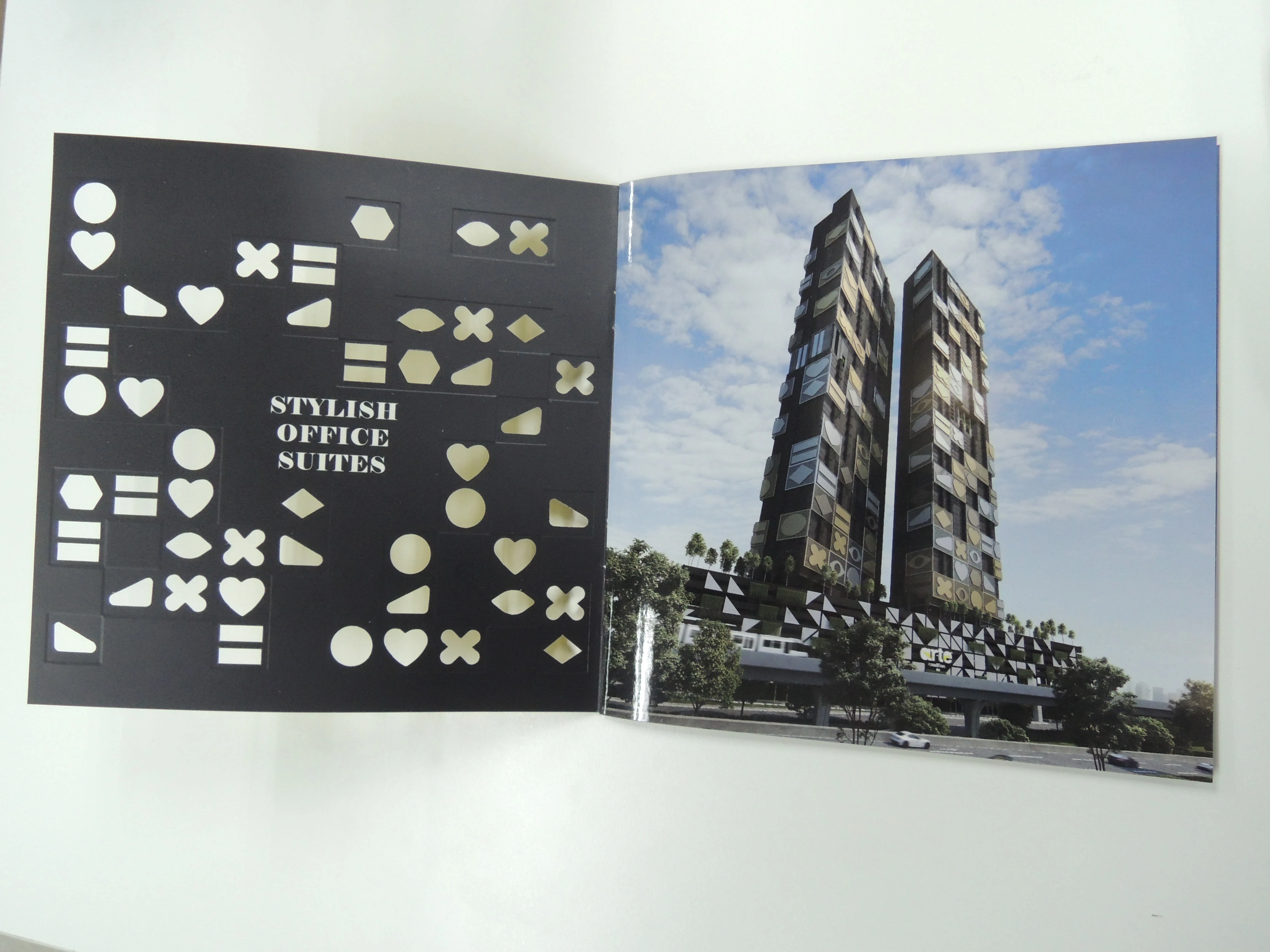 The image behind the perforated cover of the final ARTE Cheras brochure