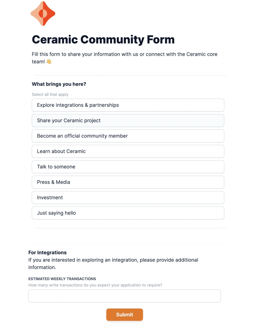 Page one of the form: assessing inquiry type