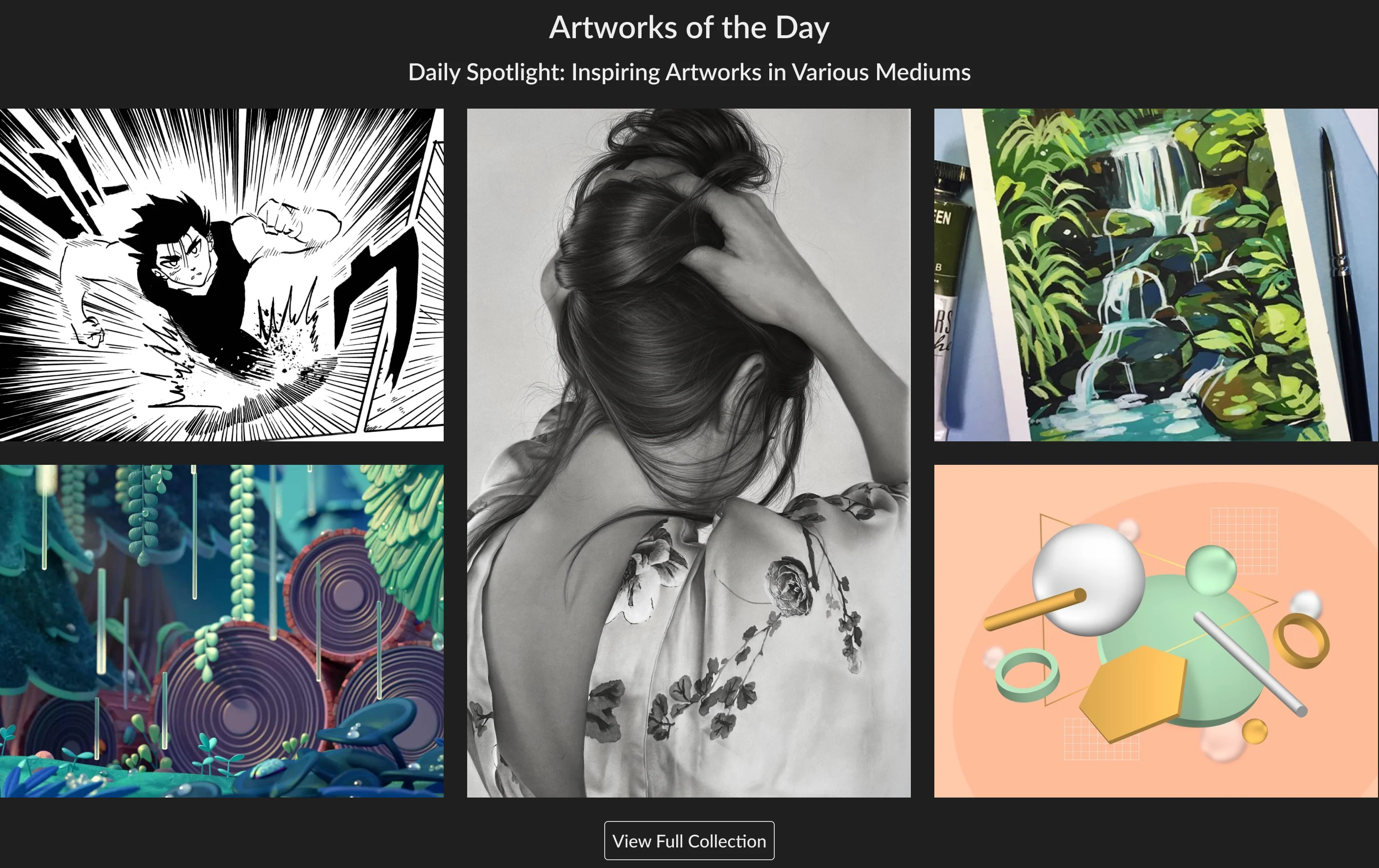 Artworks of the Day Section