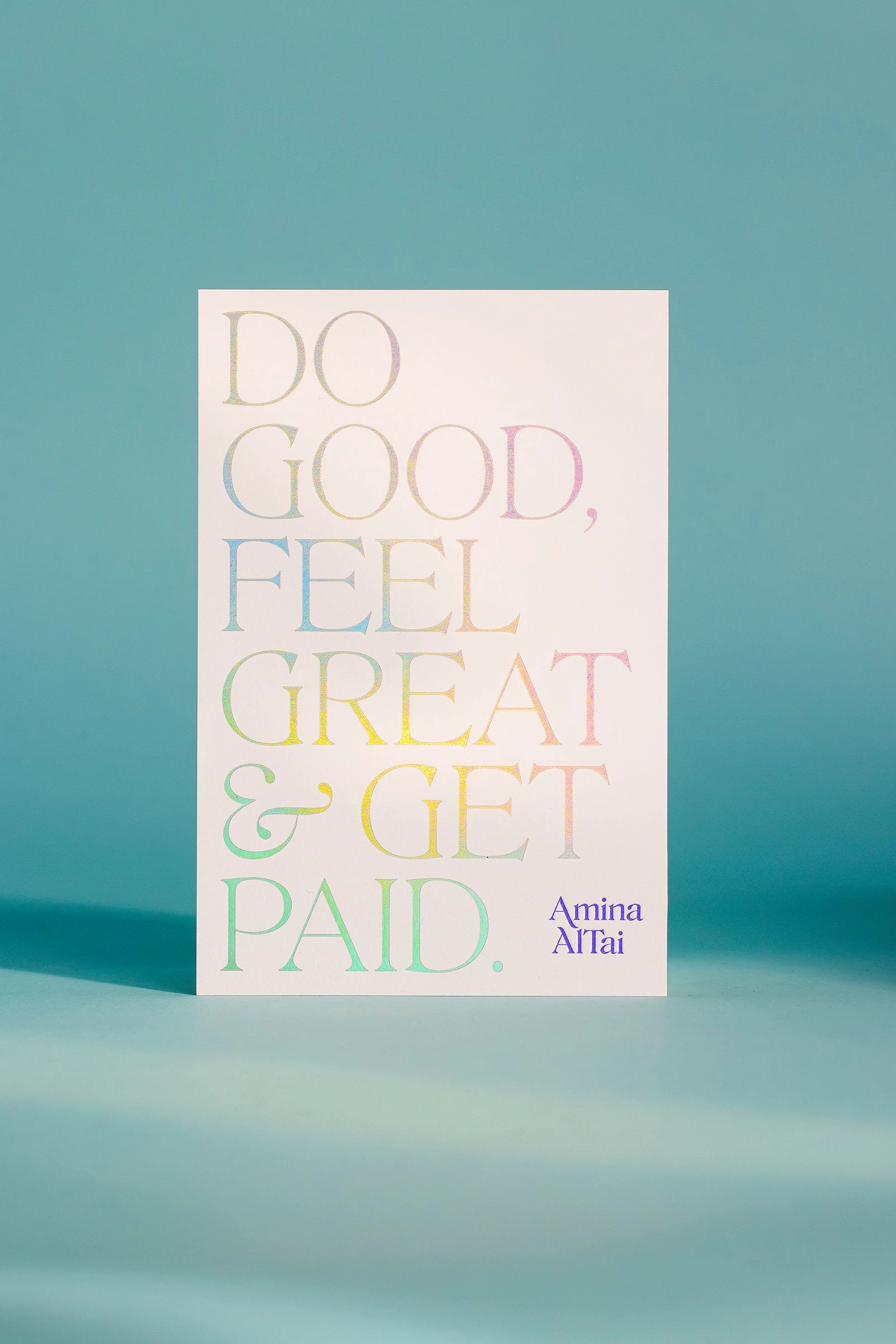 These postcards are meant to be handed to Amina's most select group of clients.