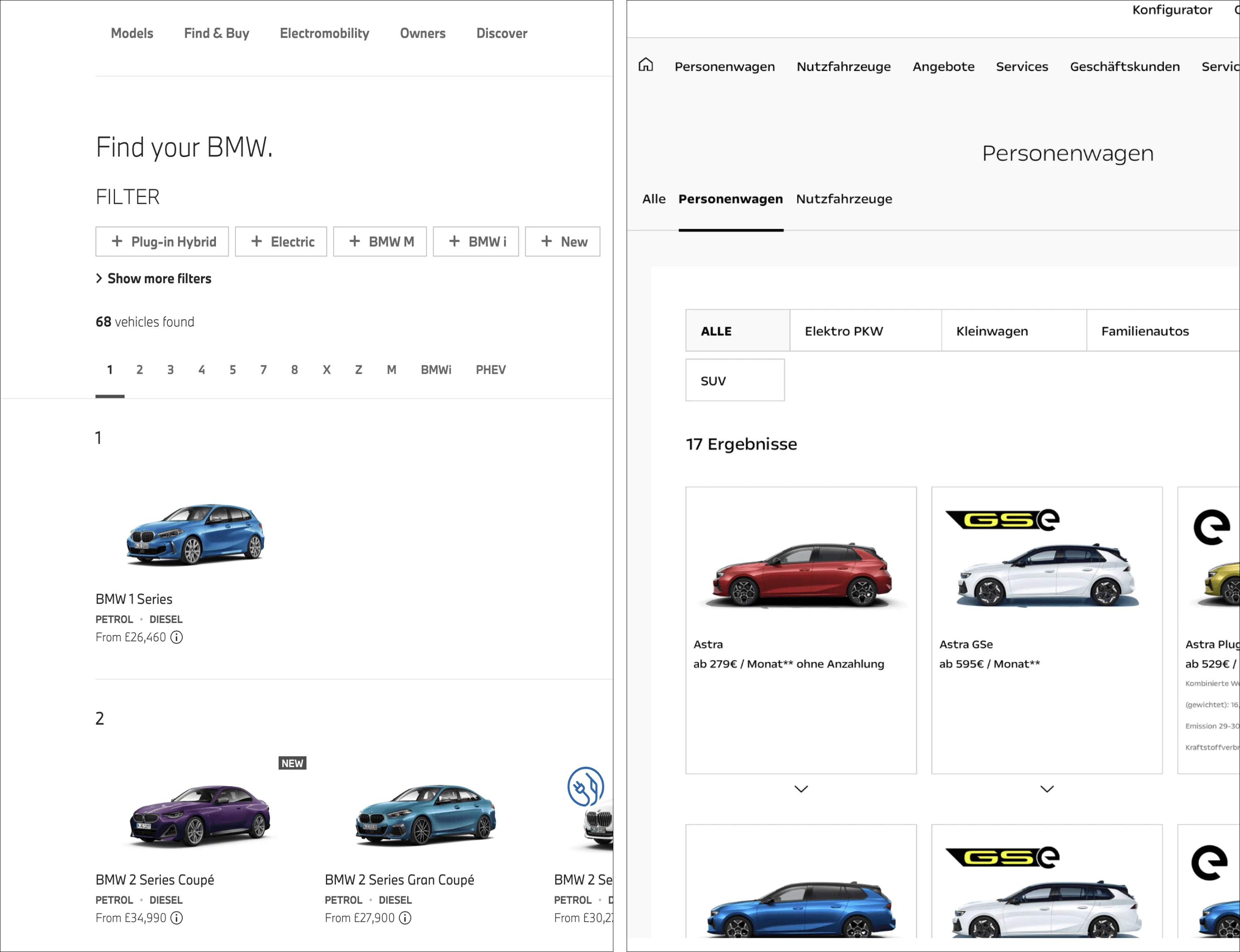 BMW and Opel as competitors