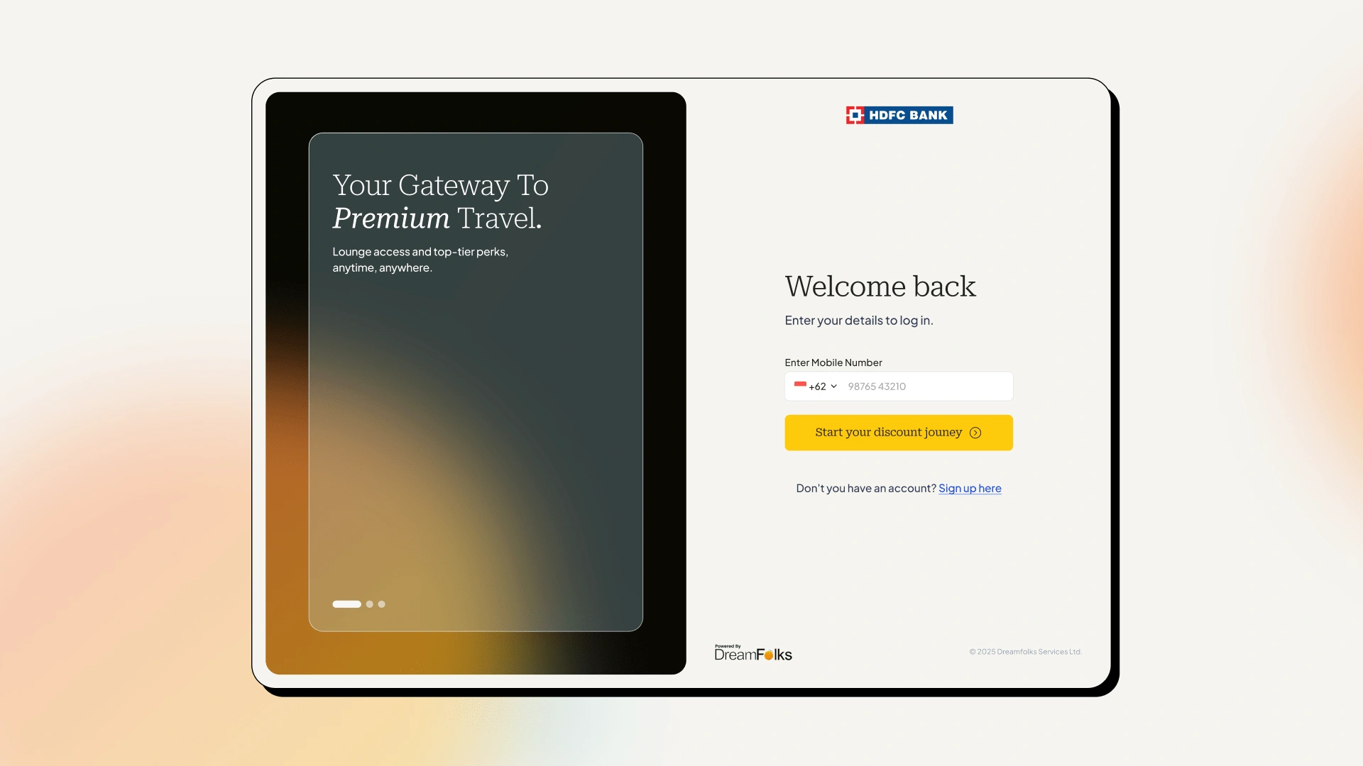 Dreamfolks HDFC Redesign Concept | Login