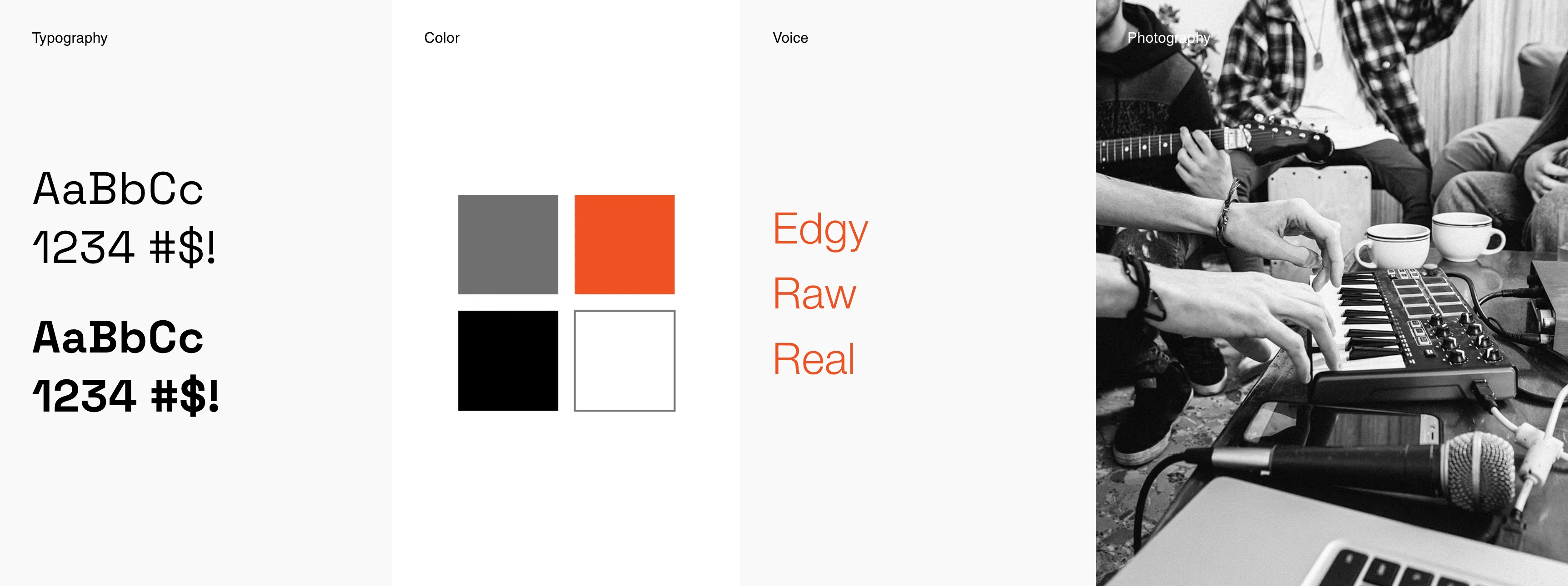 Branding palette for Fundamental Music