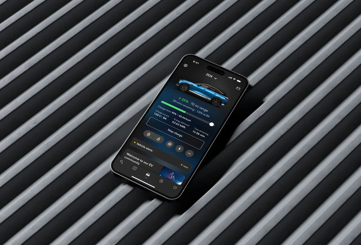 Acura EV App mobile mockup