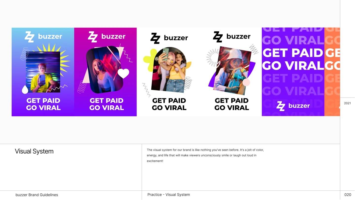 Buzzer - Branding for different formats