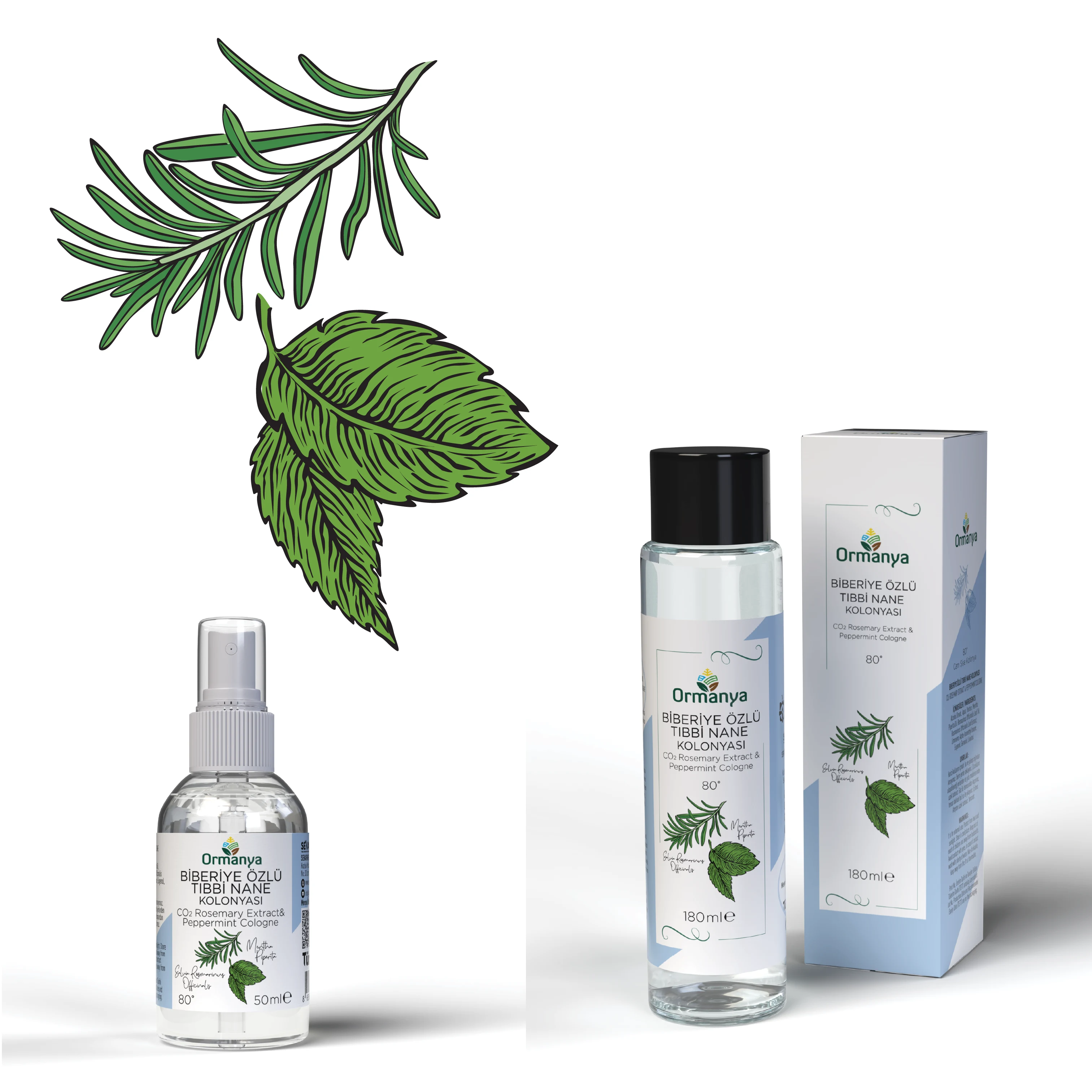 Illustration and Packaging & Label Designs for Rosemary & Peppermint Cologne