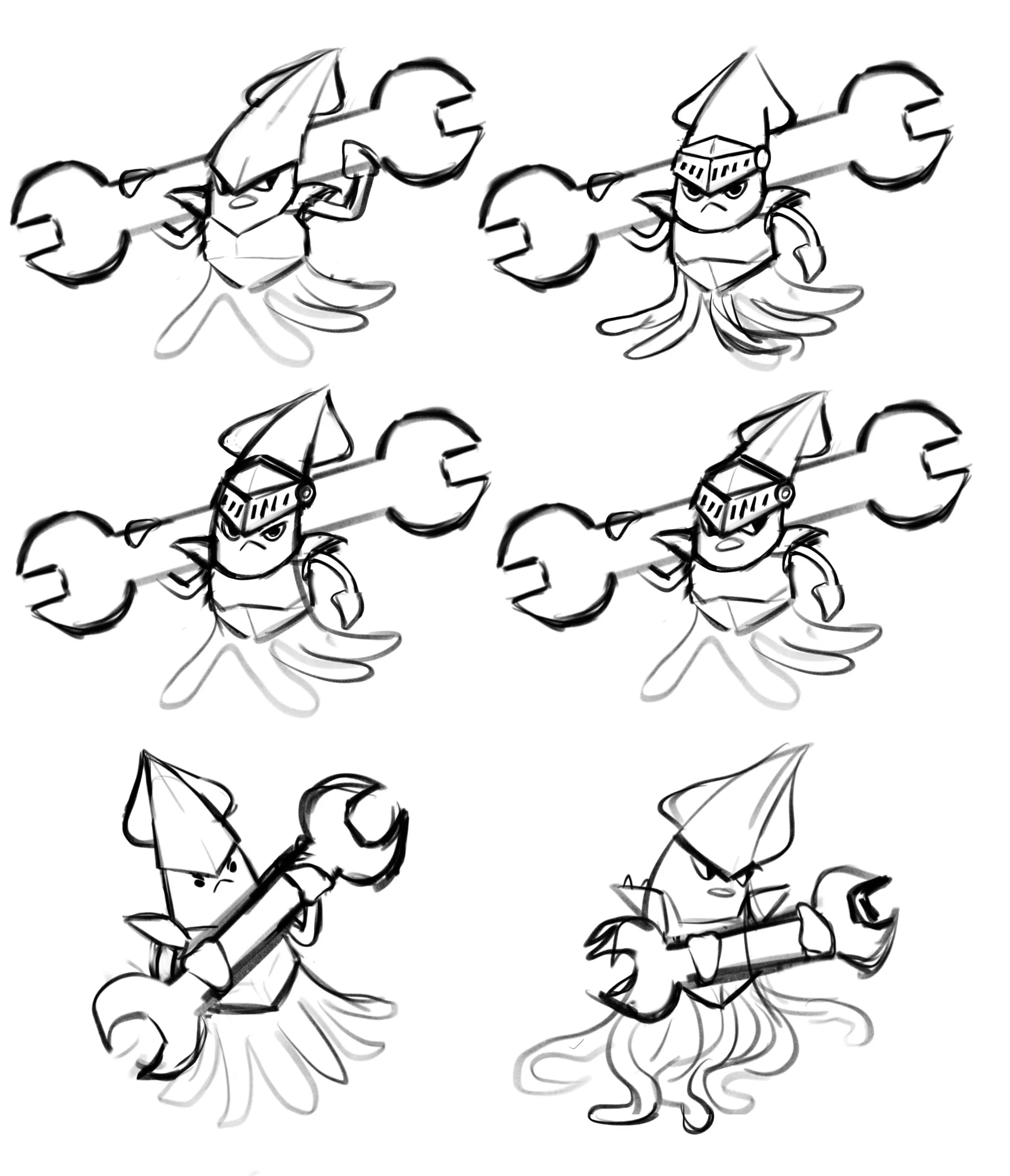 Battle Squid Sketch Mock-ups