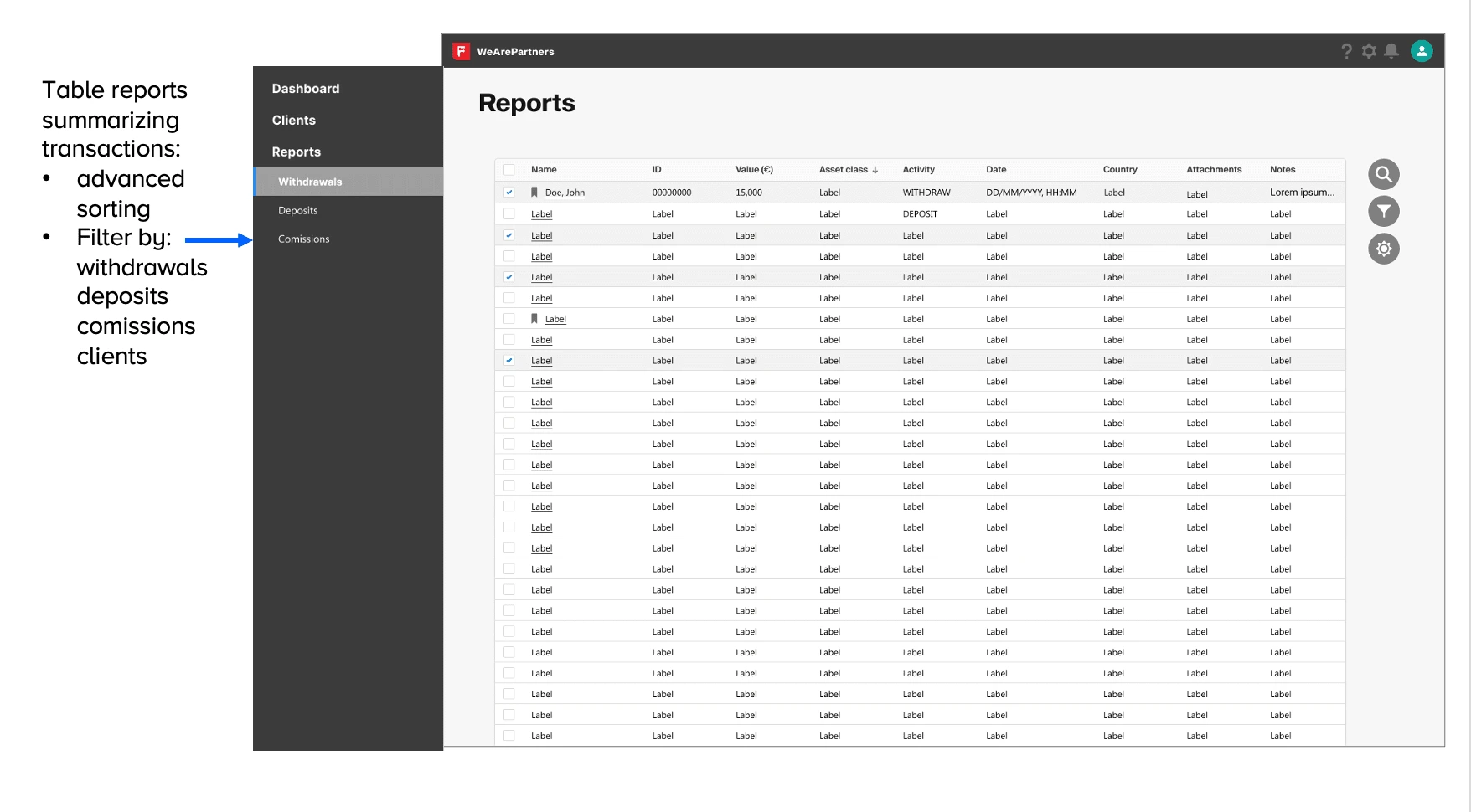 Reports & design decisions