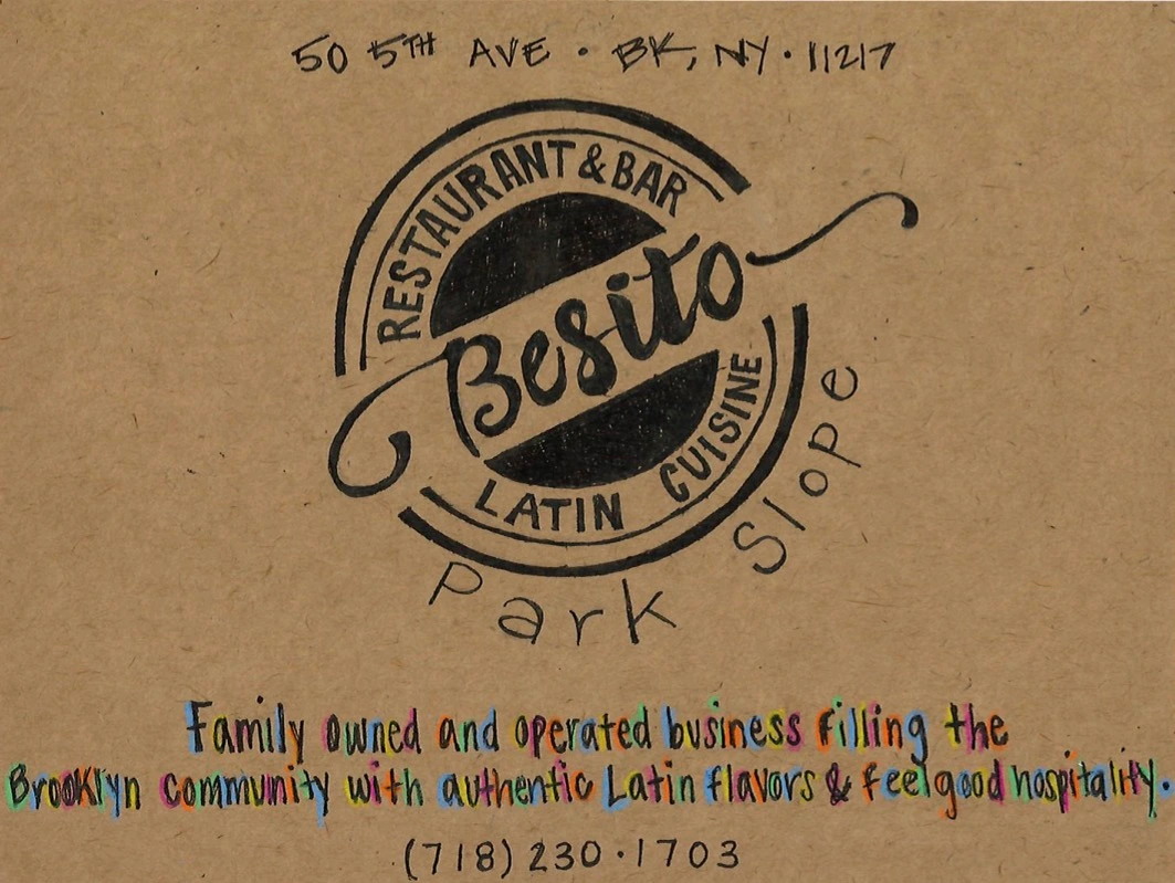 Postcard designed for Besito, a pre-existing restaurant she owned