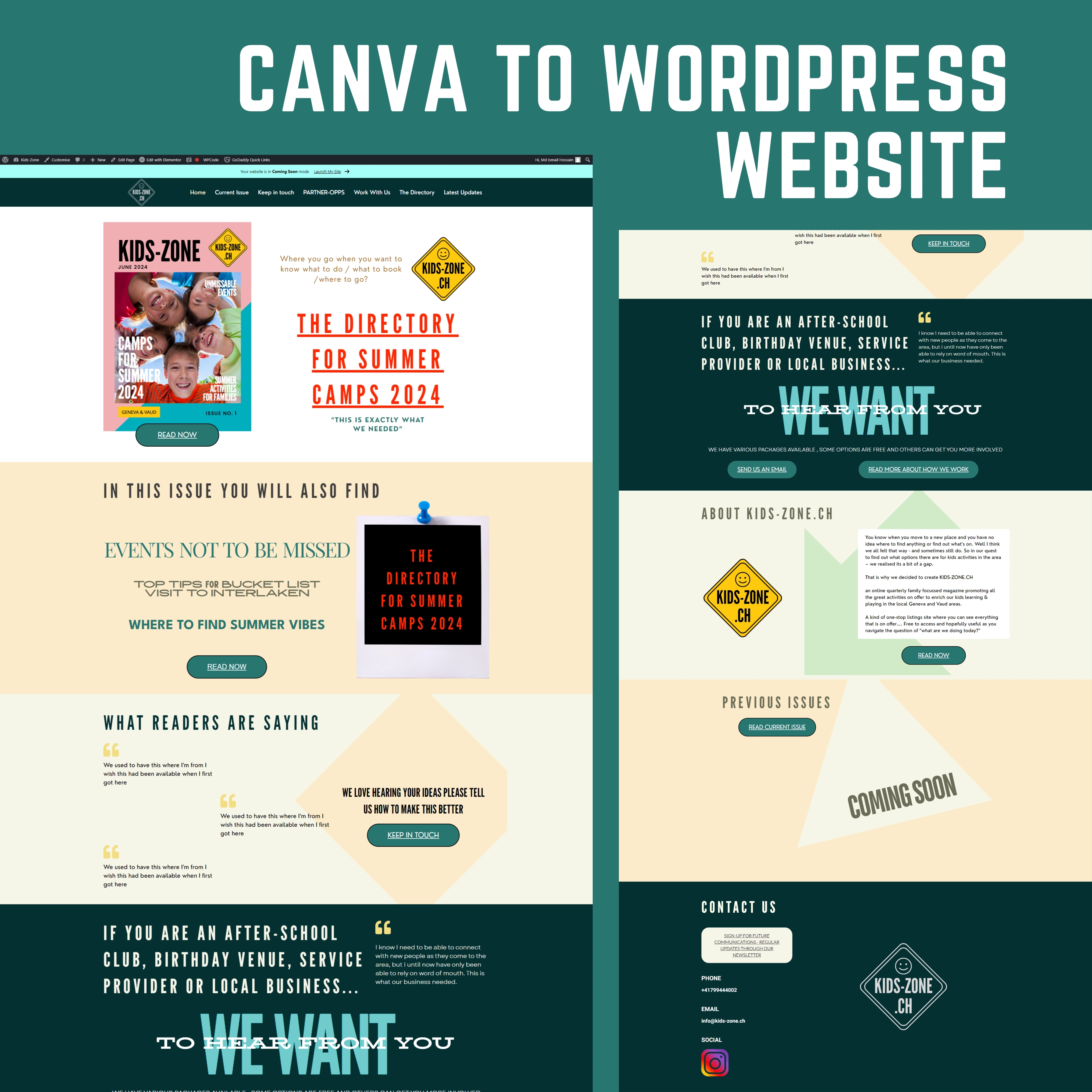 Canva Website to WordPress Website