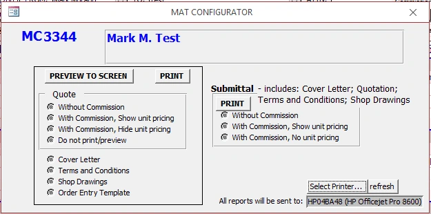 Report Generator Screen