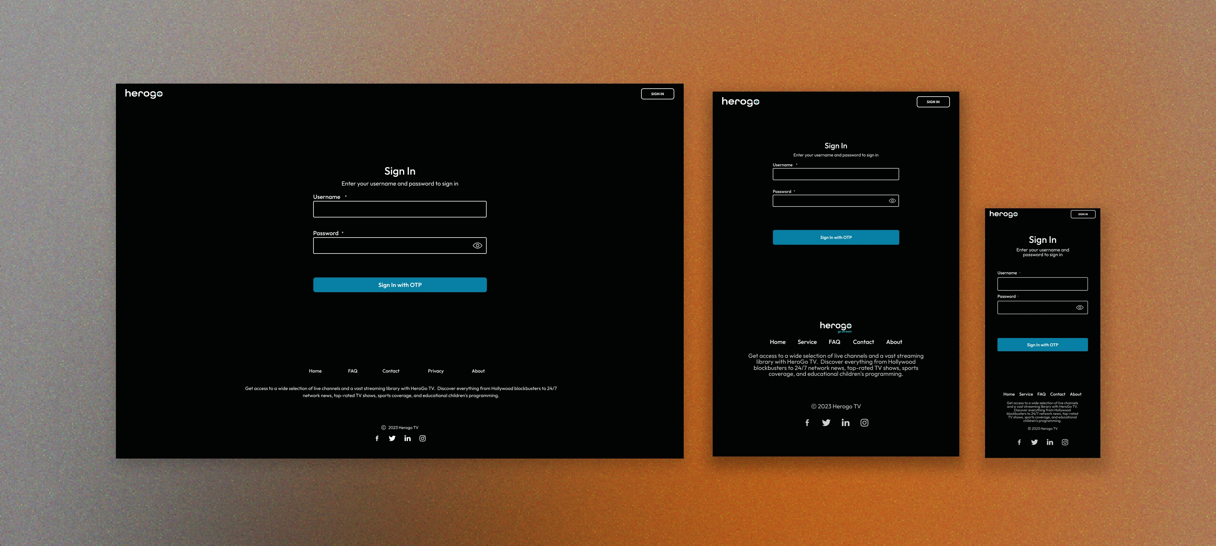 Sign In/Sign up Page (Responsive Shot)