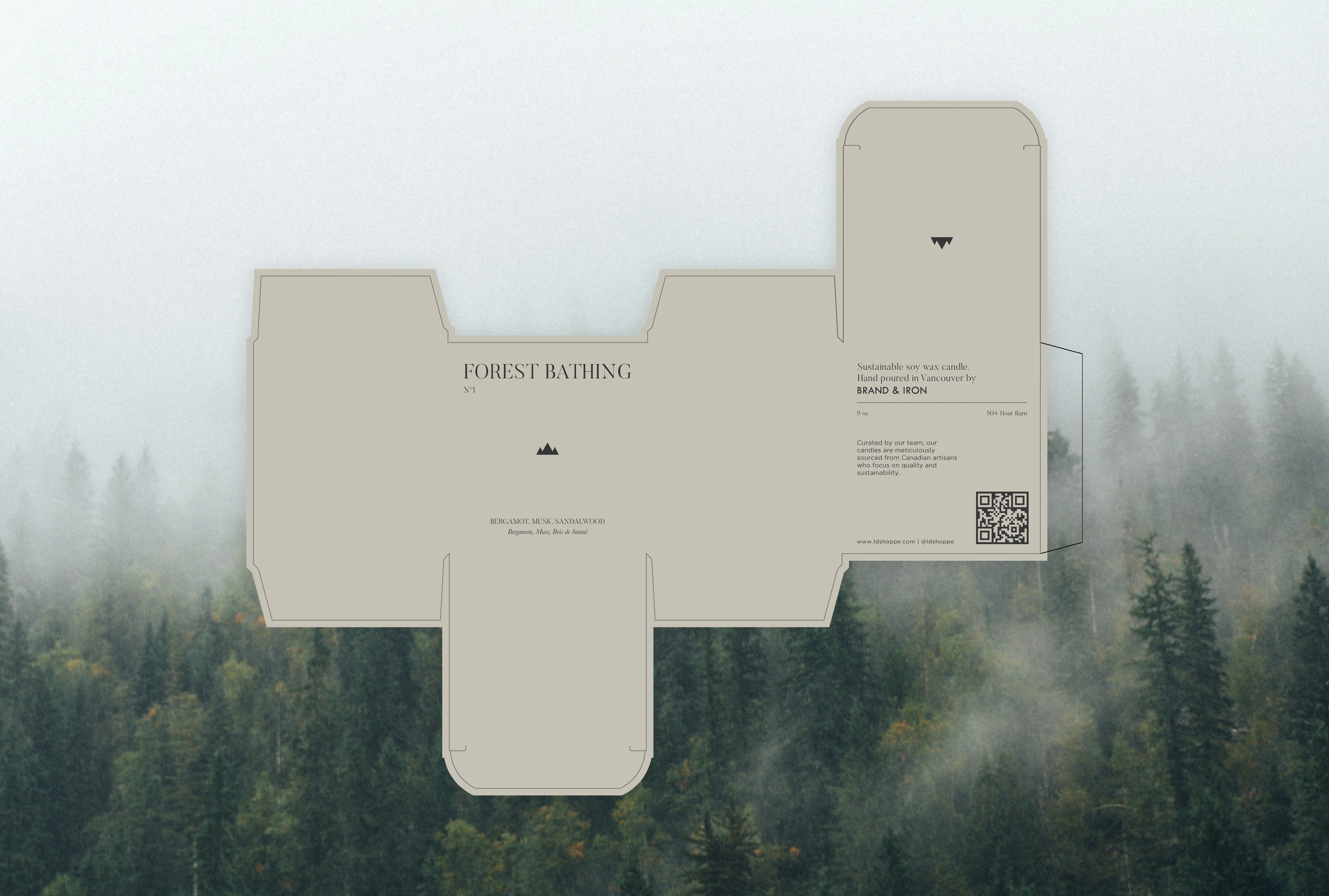 Candle Box Dieline for Forest Bathing Candle