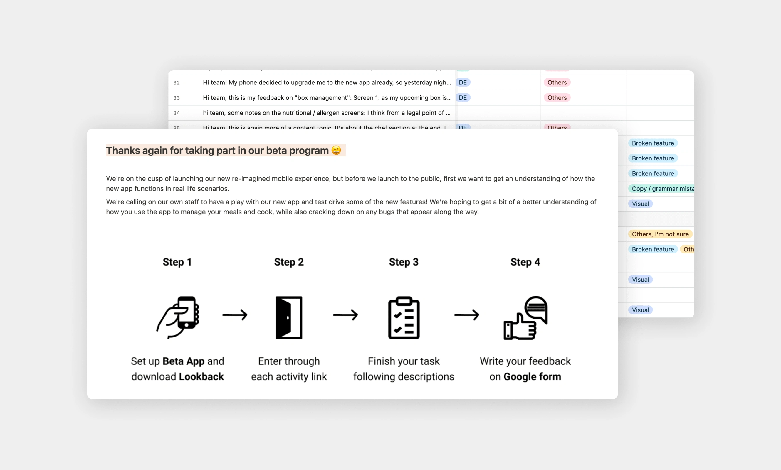 Internal expert testing Beta