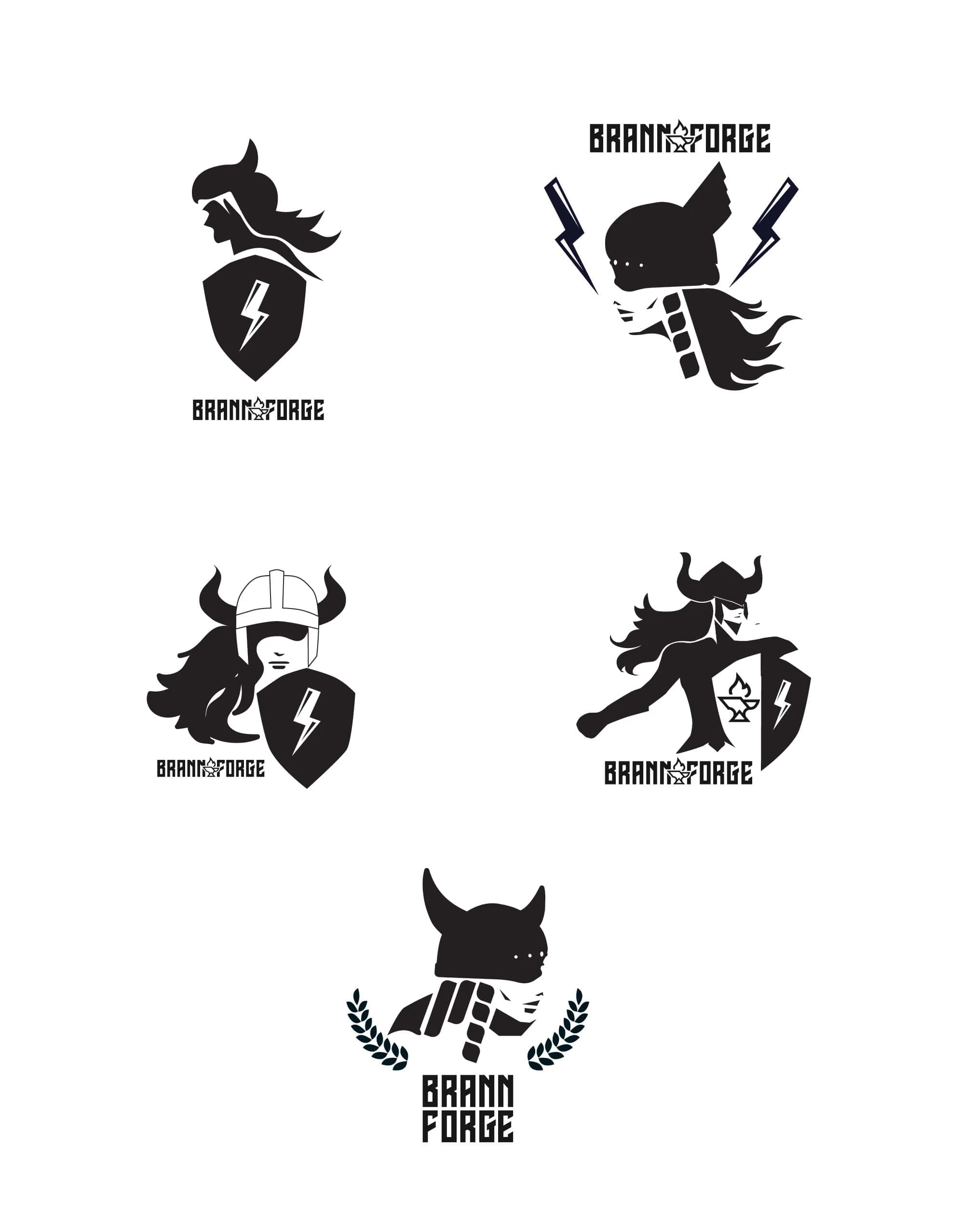 Female Norse Warrior symbol style illustration/logo style design 