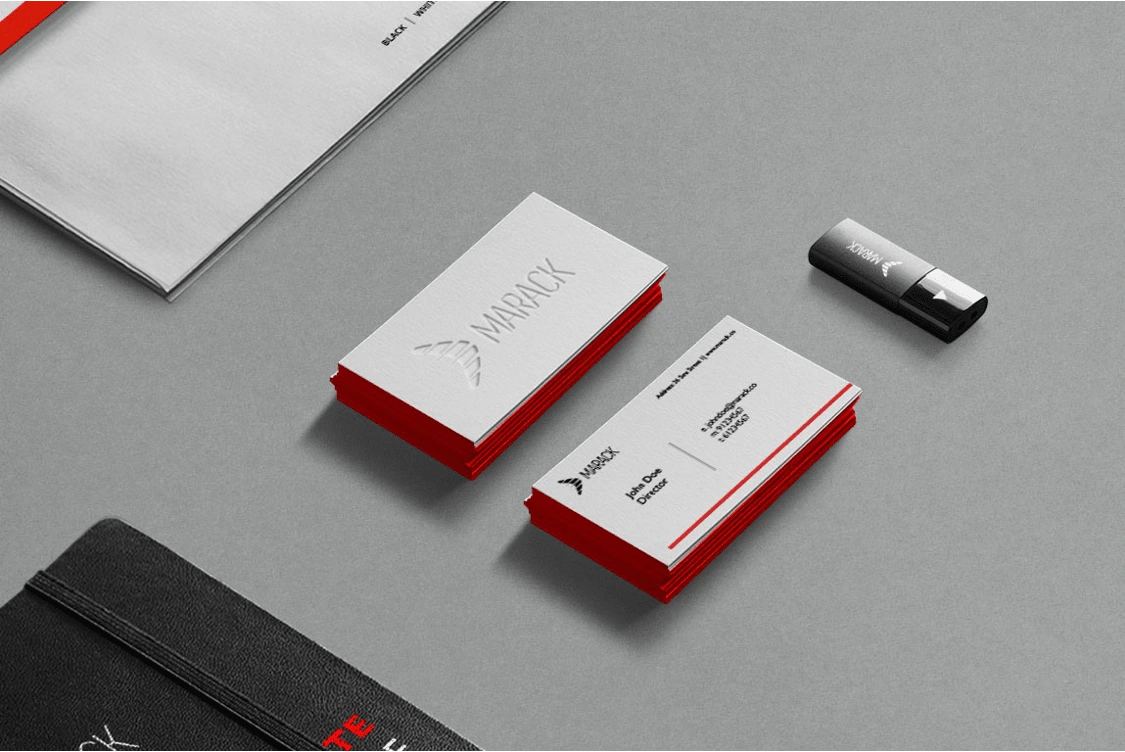 Thick Card Debossed Concept with Boomerang Logo Design