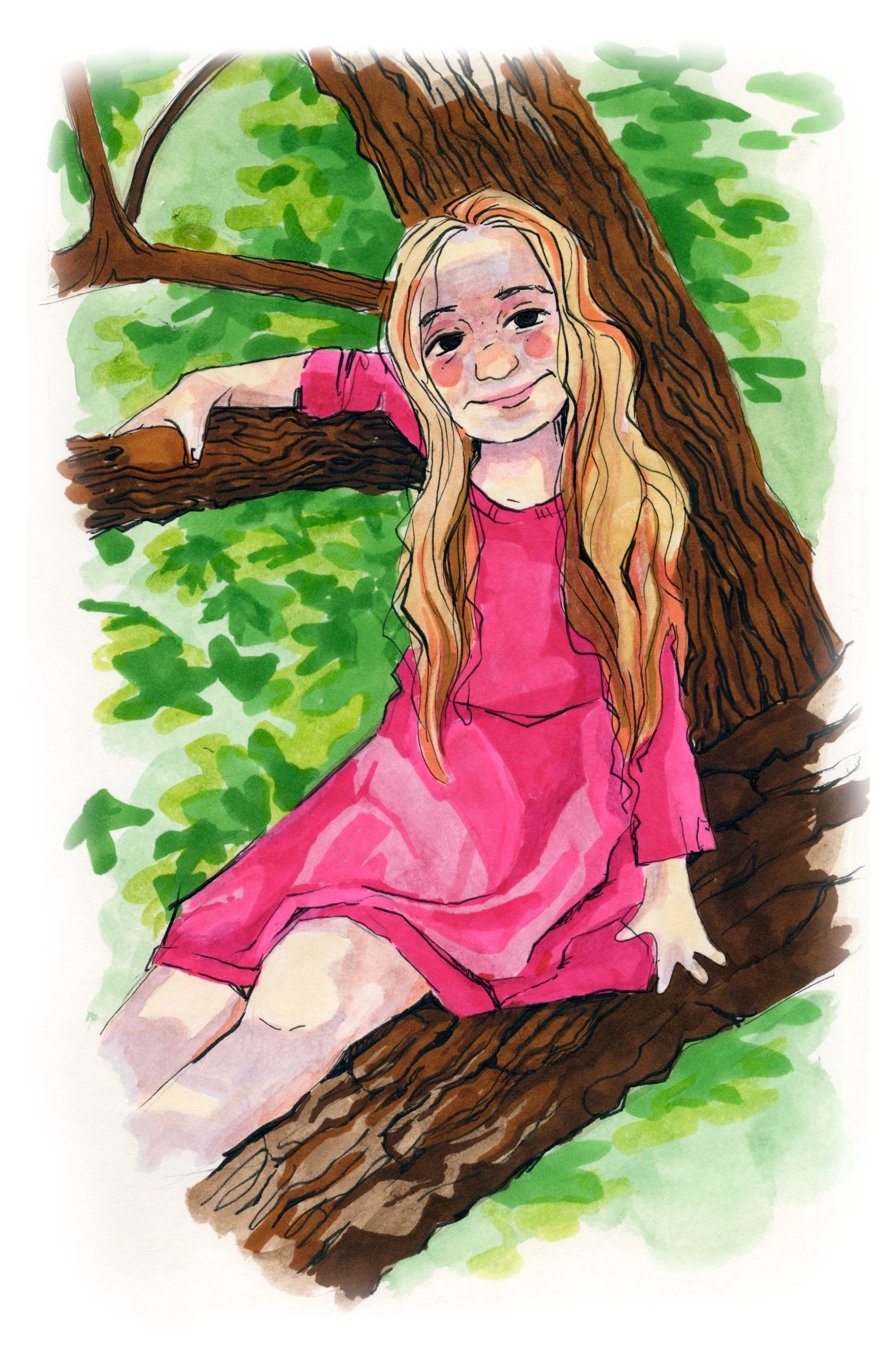 girl in tree