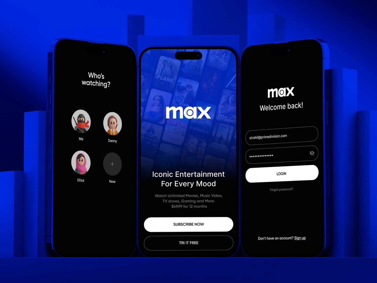 Max 2.0 Mobile Screen Design